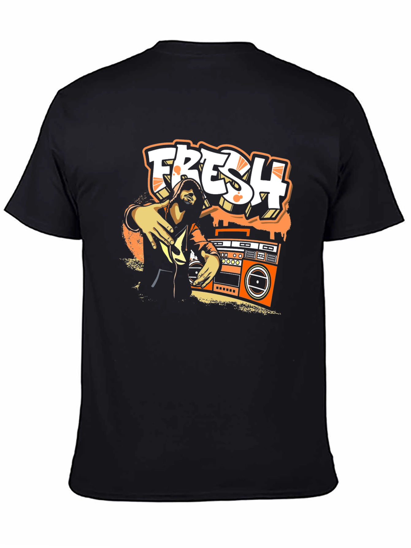 Fresh Graphic Print Black T-Shirt