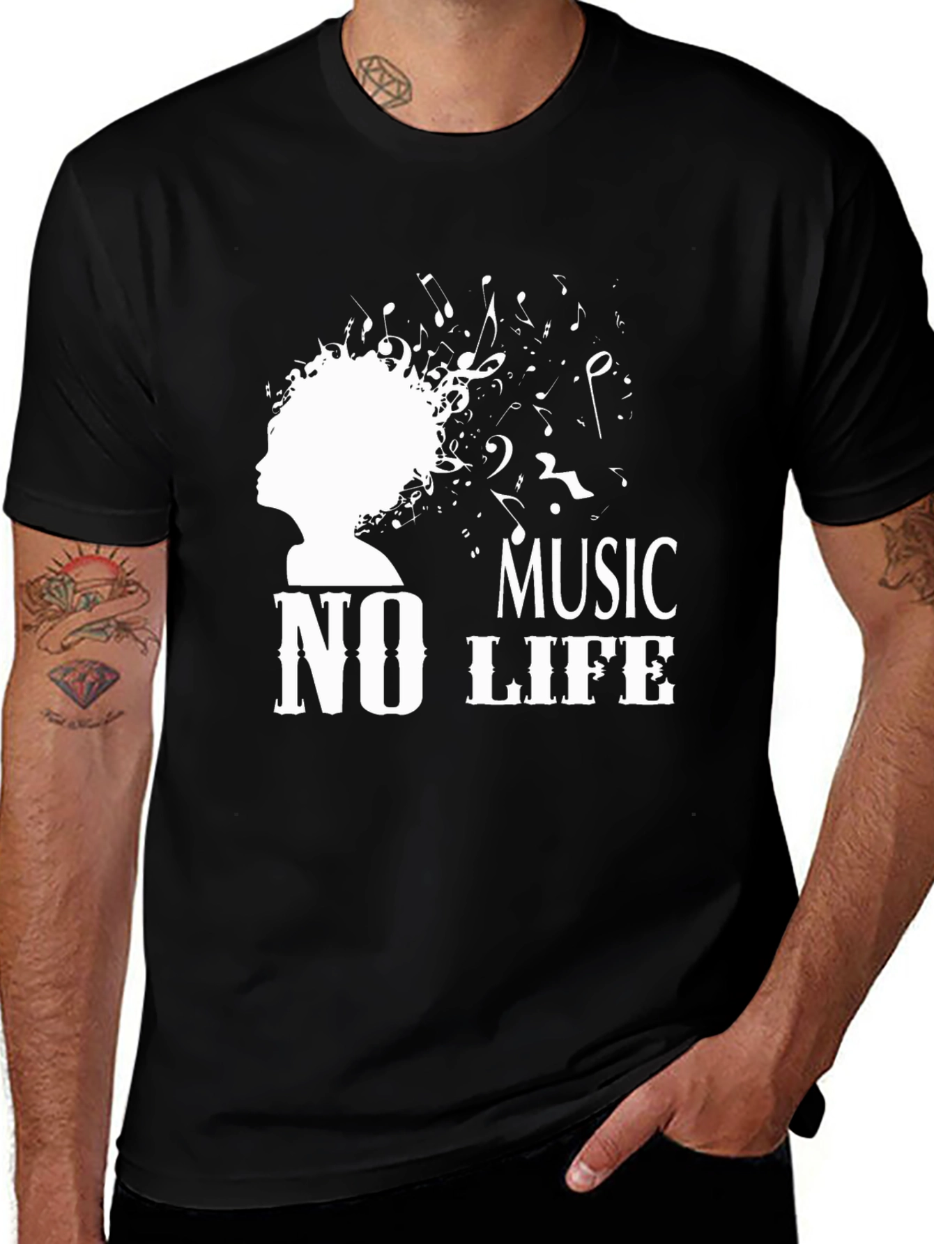 Music is Life Black Graphic Tee