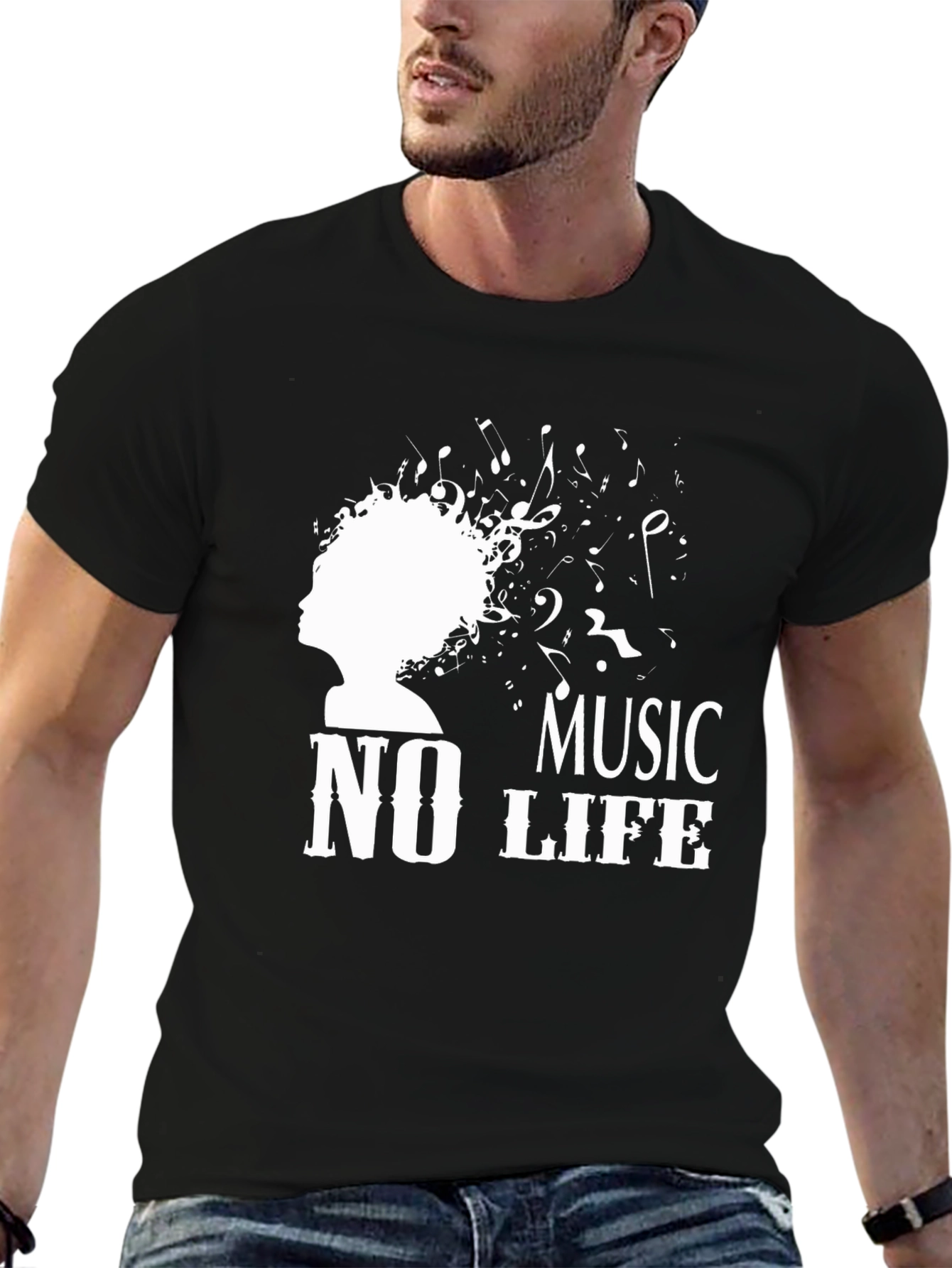 Music is Life Black Graphic Tee