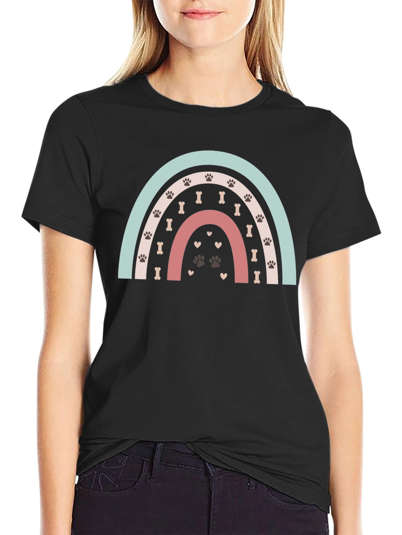 Dog Lover Rainbow Graphic T-Shirt