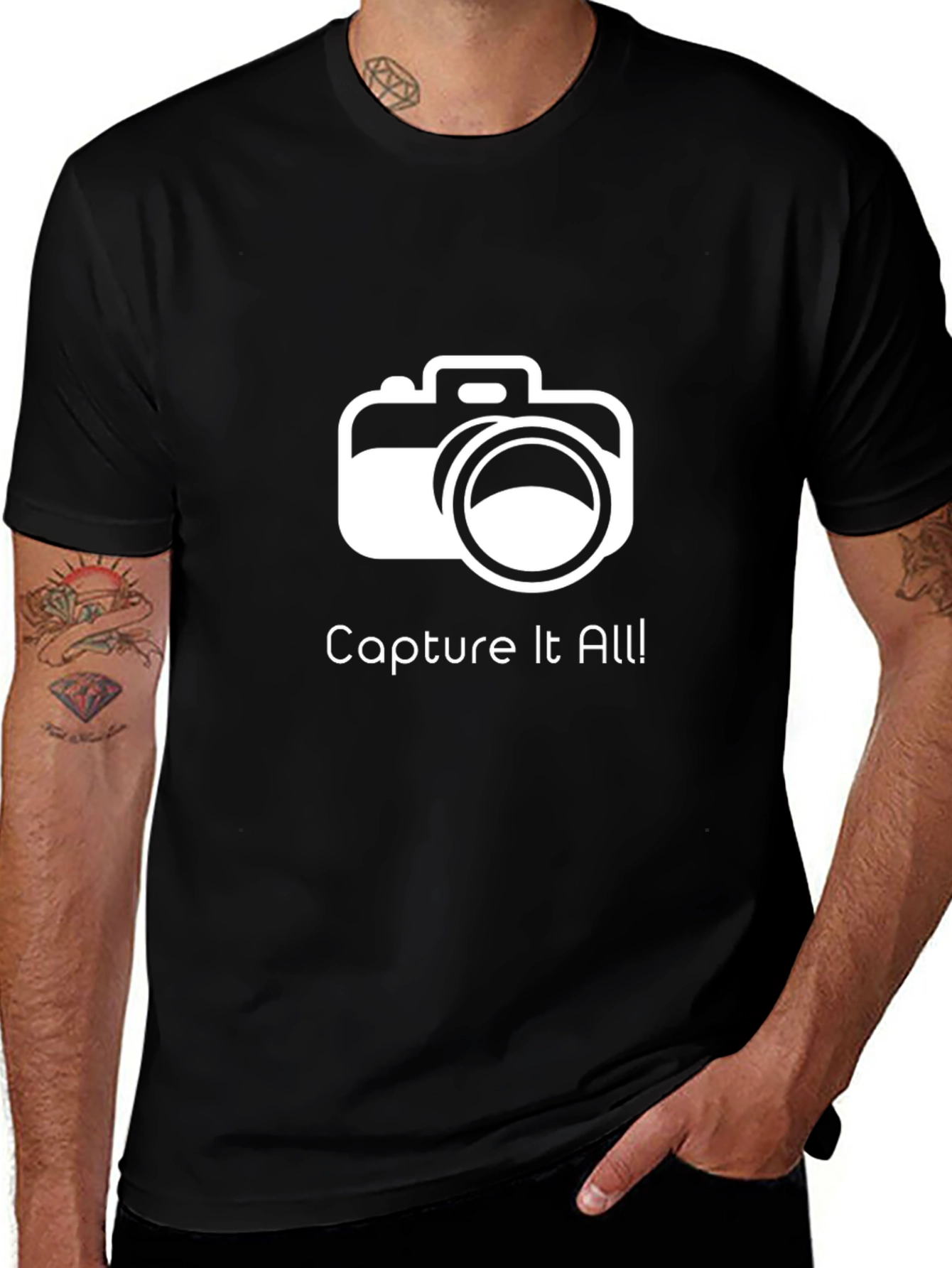 Capture It All! Black Graphic T-Shirt