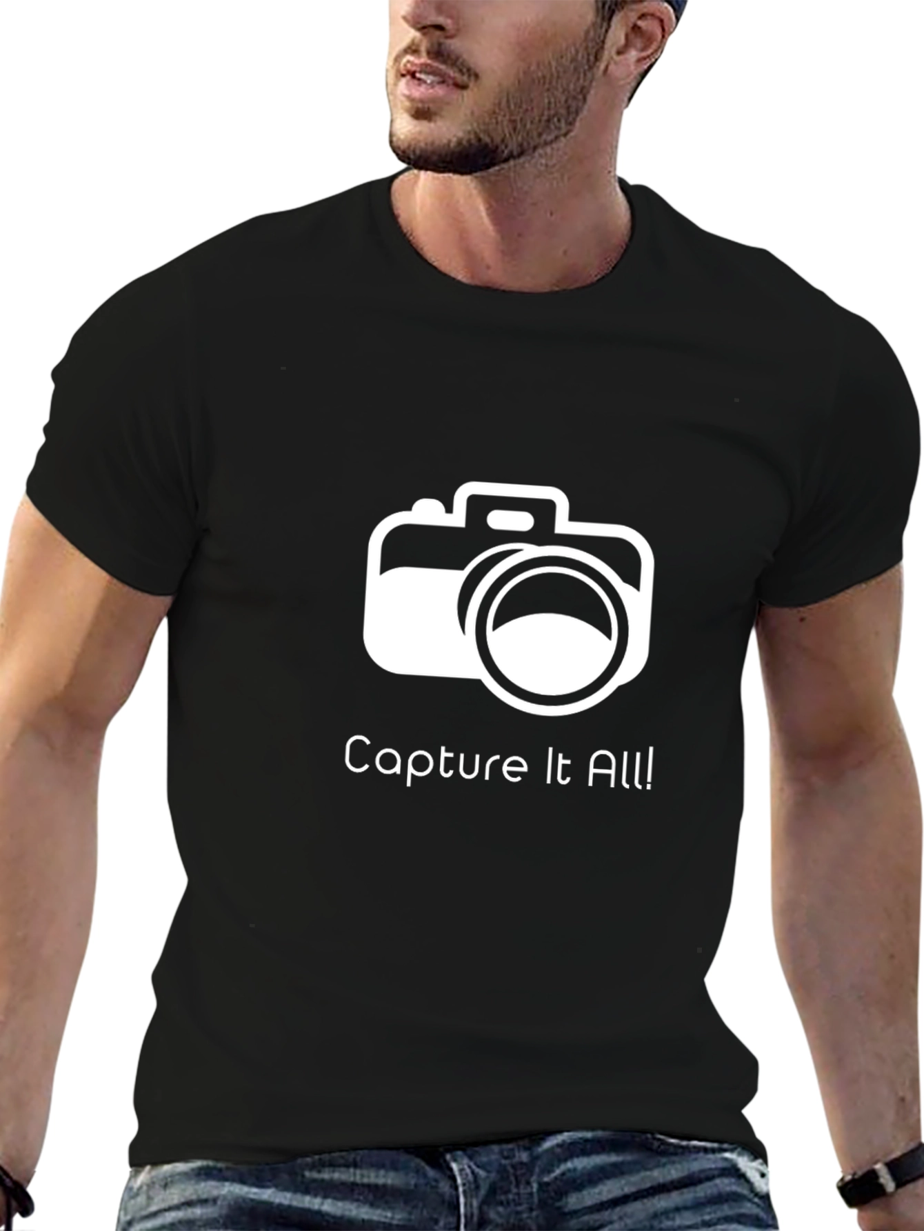 Capture It All! Black Graphic T-Shirt