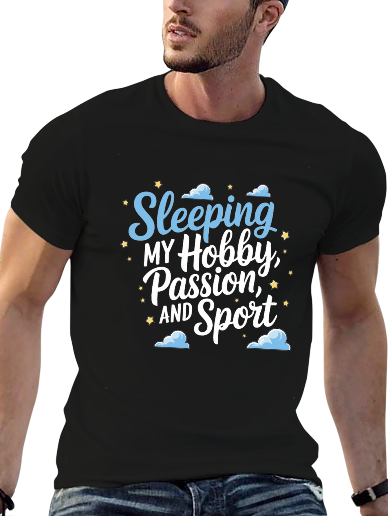 Sleeping Hobby Passion Sport Black T-Shirt
