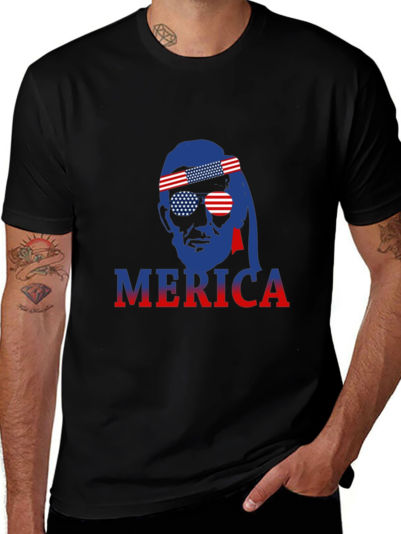 Merica T-Shirt Patriotic American Flag Tee