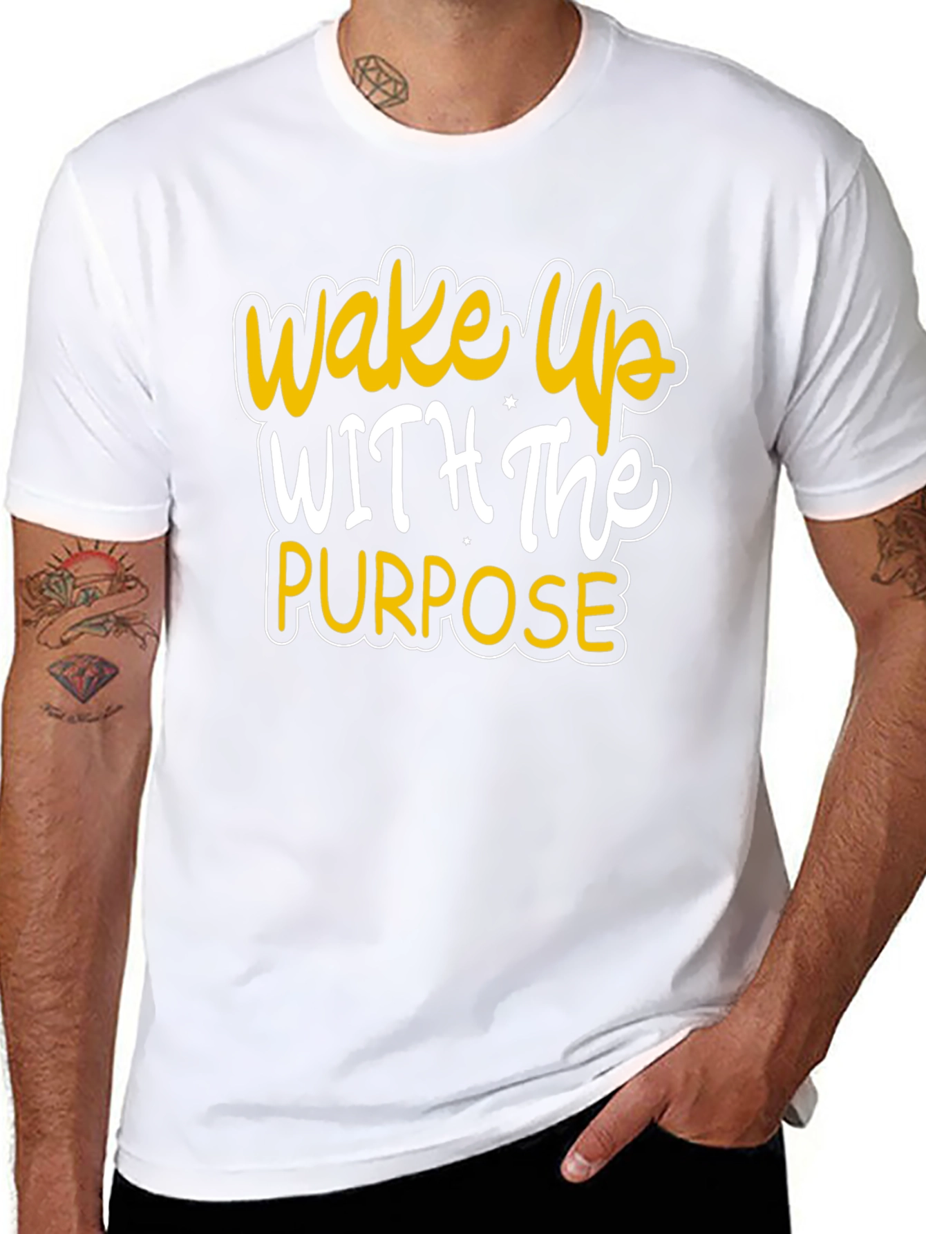 Wake Up With Purpose Black Graphic Tee
