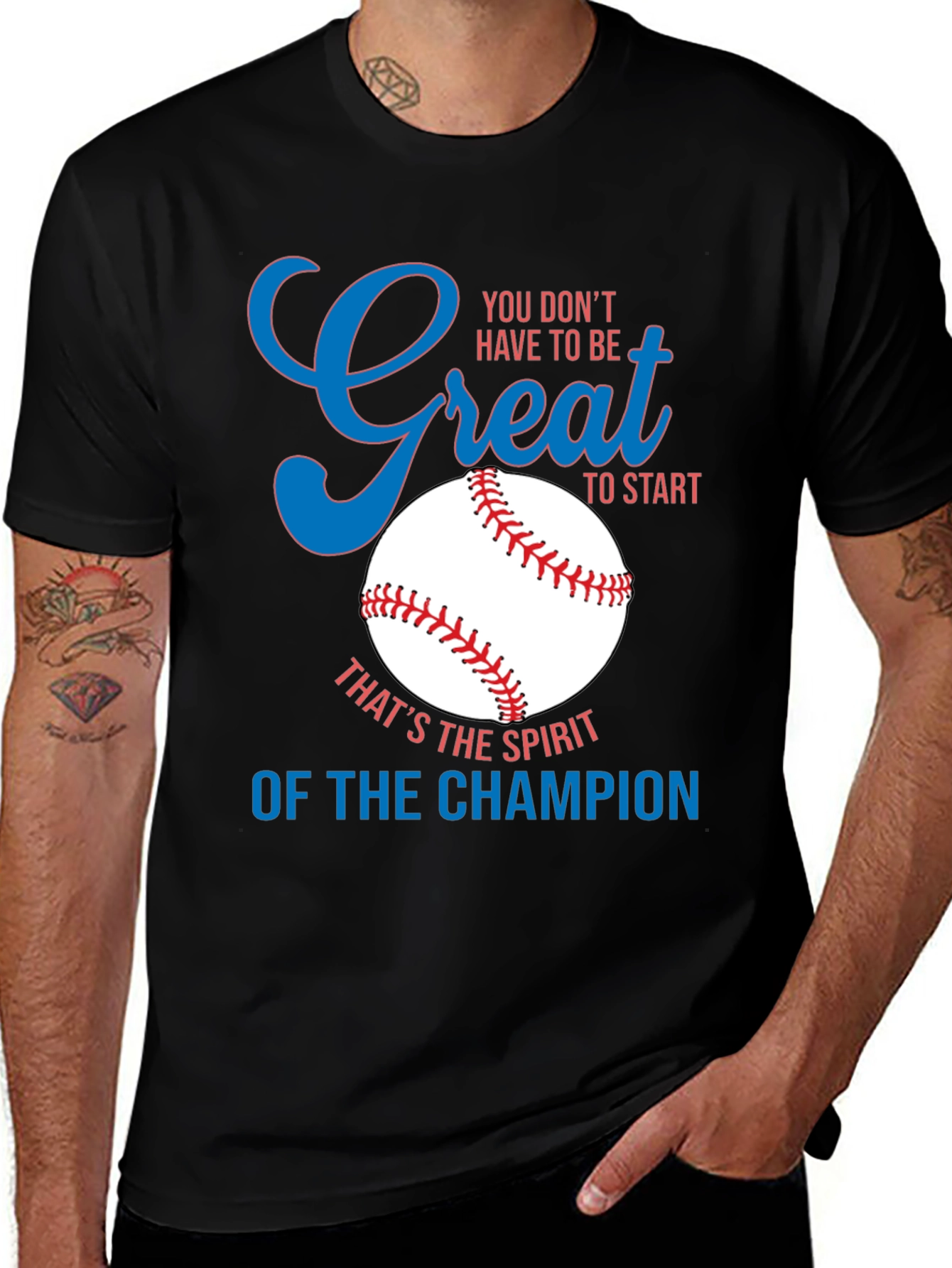 Inspirational Baseball Graphic T-Shirt