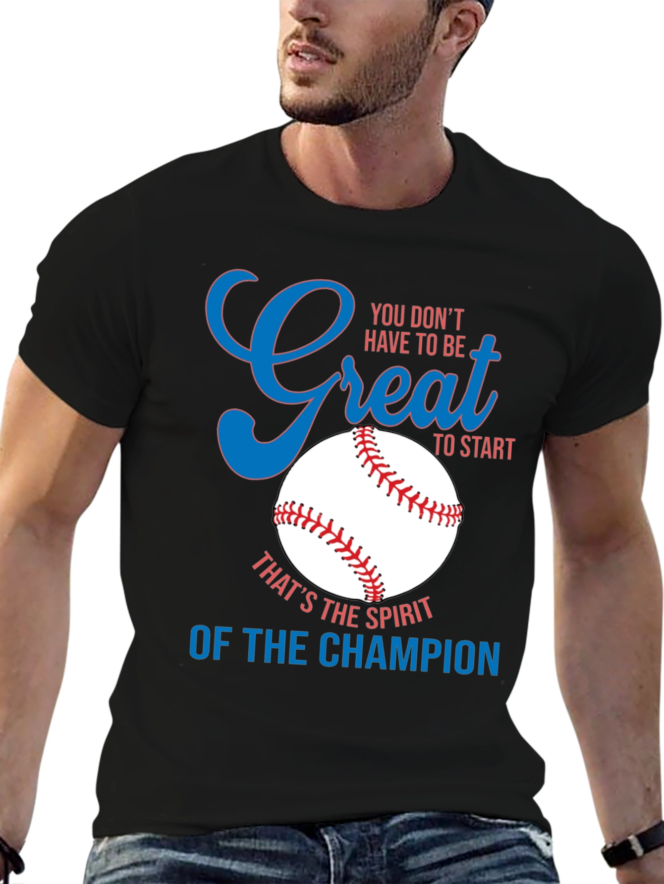 Inspirational Baseball Graphic T-Shirt
