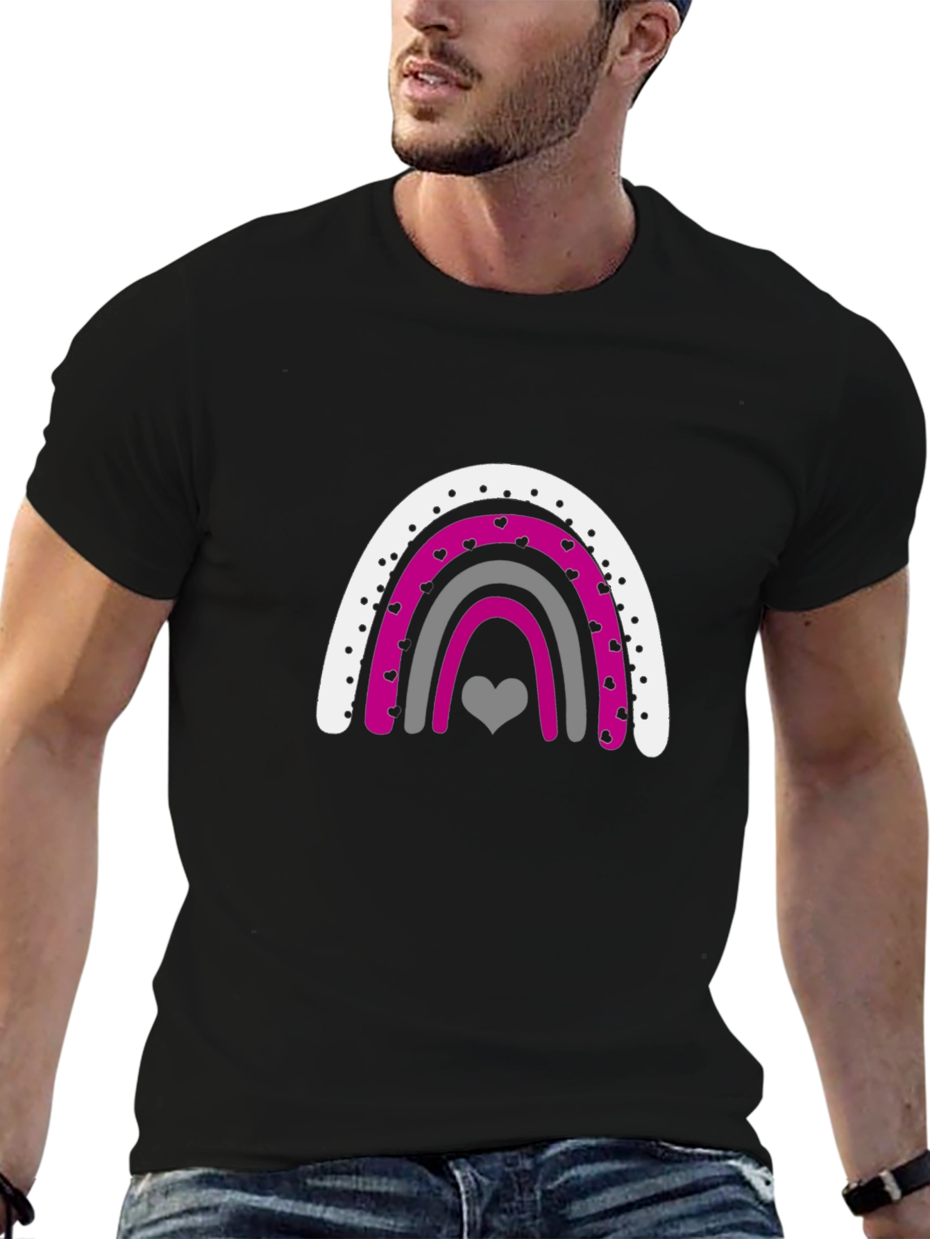 Aromantic Pride Rainbow Heart T-Shirt