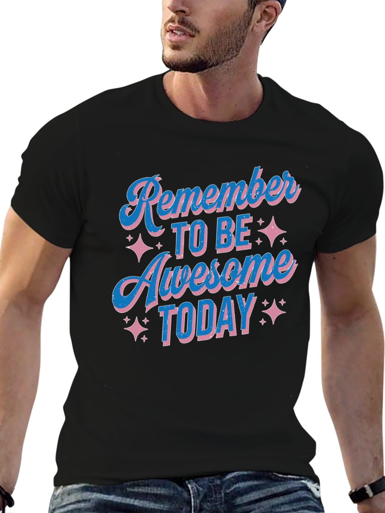 Awesome Today Graphic Tee - Black Cotton T-Shirt