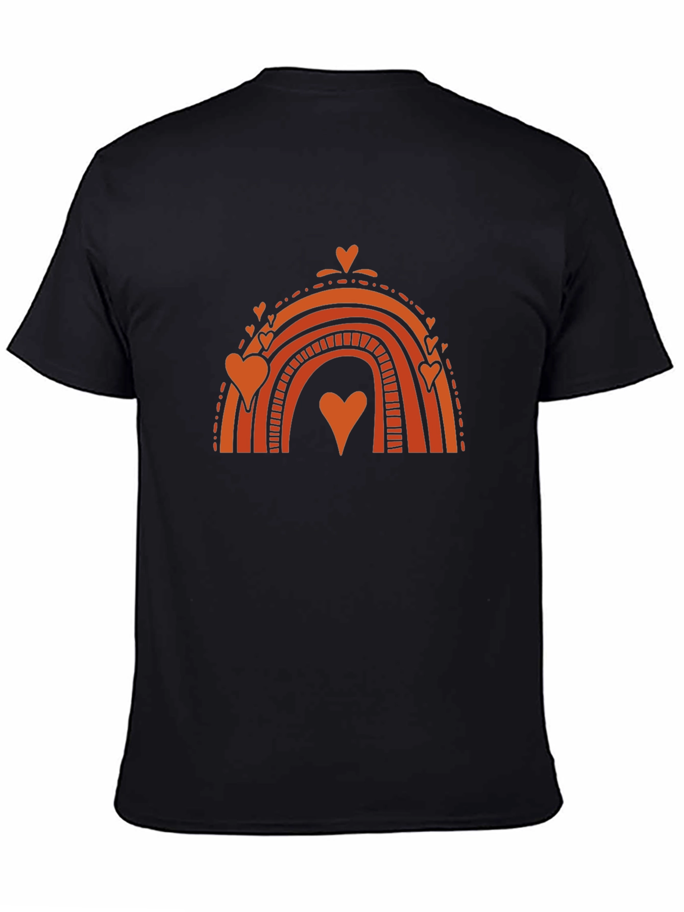 Heart Rainbow Graphic Tee - Stylish Black T-Shirt