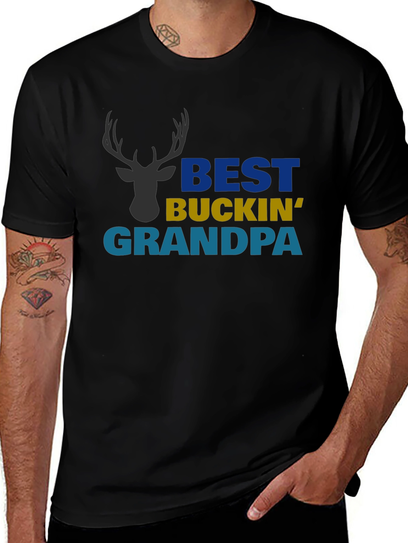 Best Buckin Grandpa Graphic T-Shirt