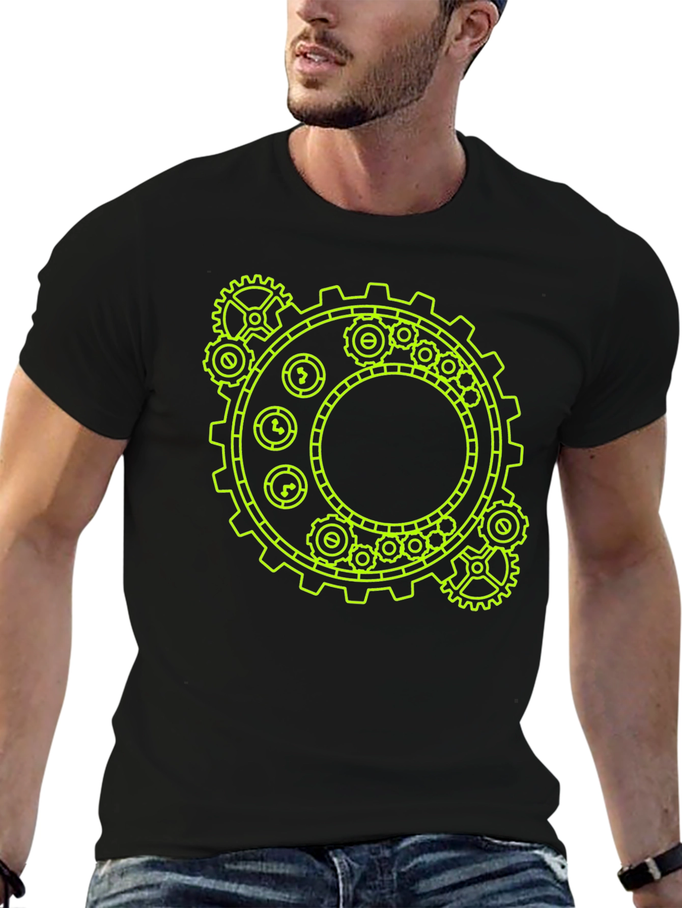 Steampunk Gear Graphic Tee - Black