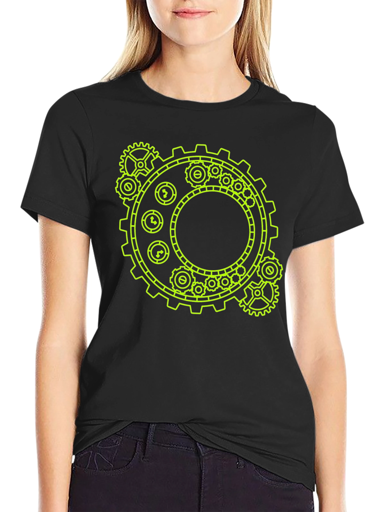 Steampunk Gear Graphic Tee - Black