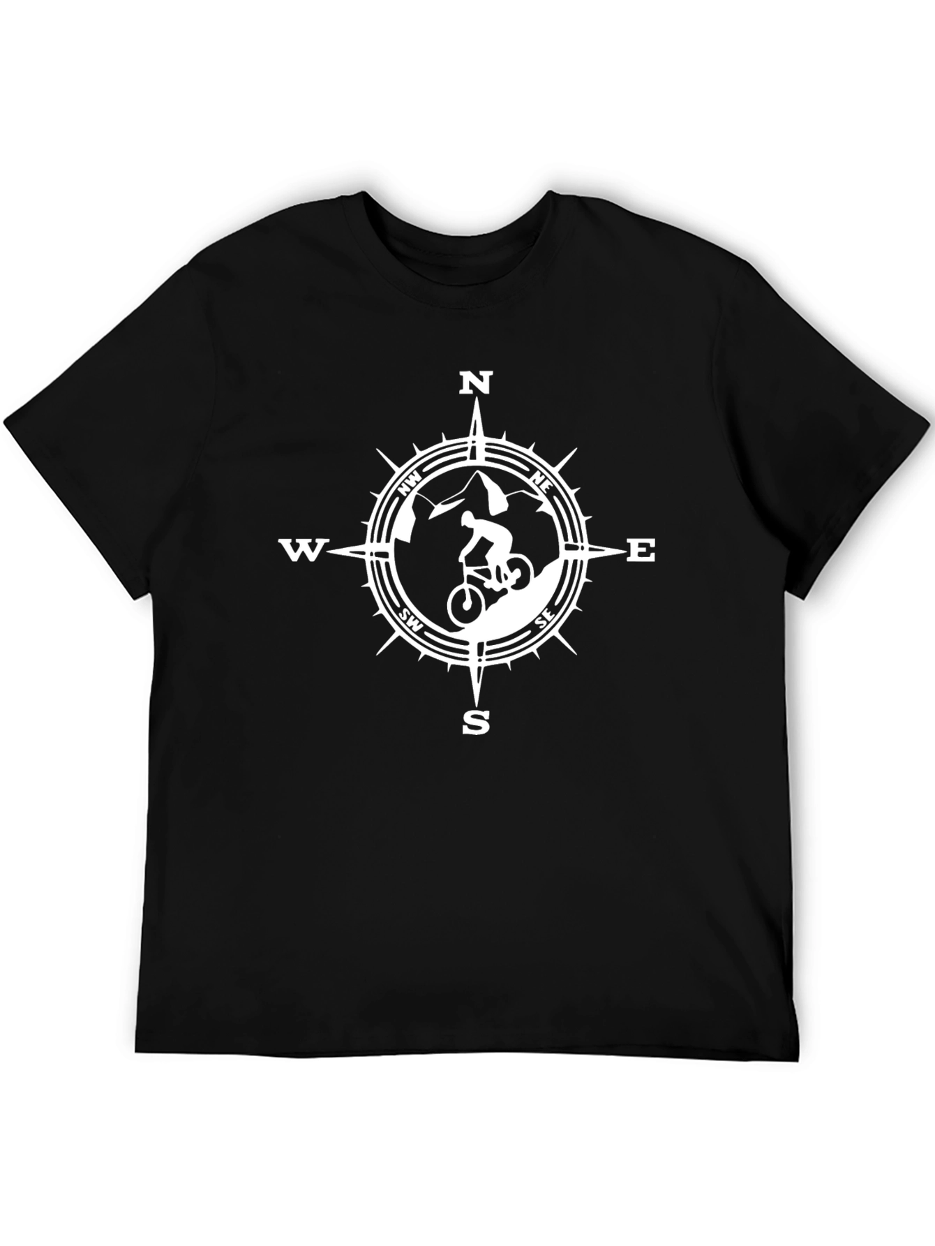 Mountain Biker Compass Graphic T-Shirt