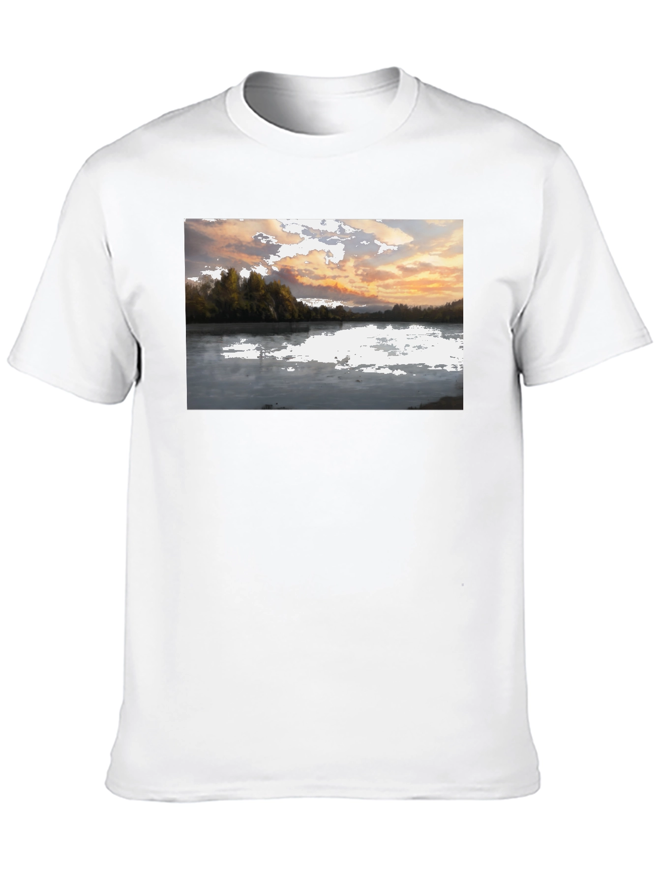 Scenic Lake View Graphic Tee - Black
