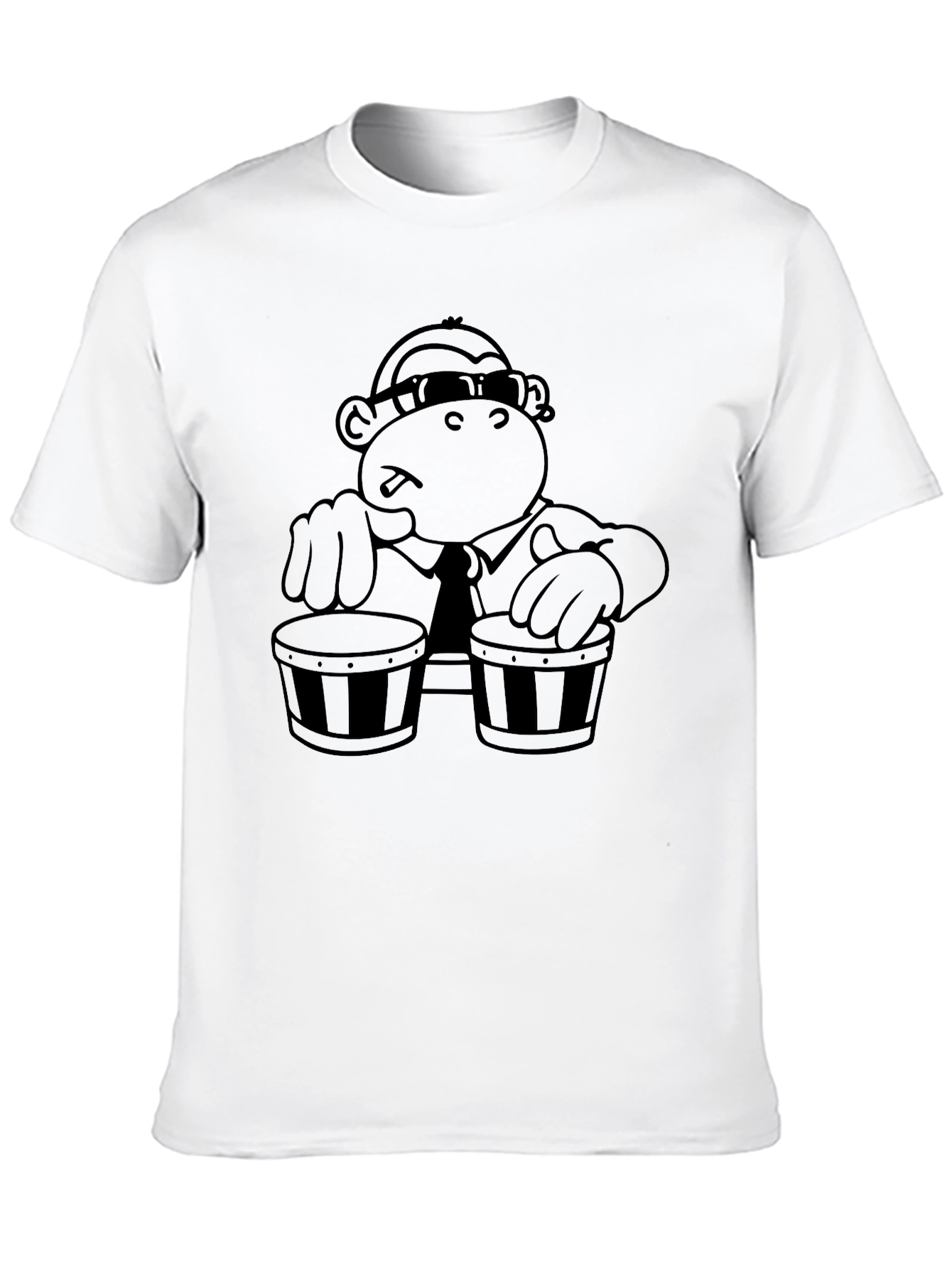 Cool Monkey Bongo Drum Player T-Shirt