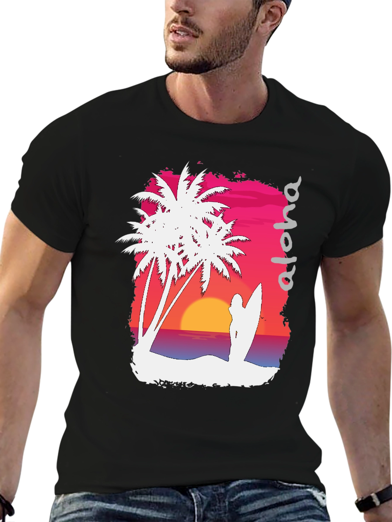 Aloha Sunset Graphic Tee - Tropical Vibe