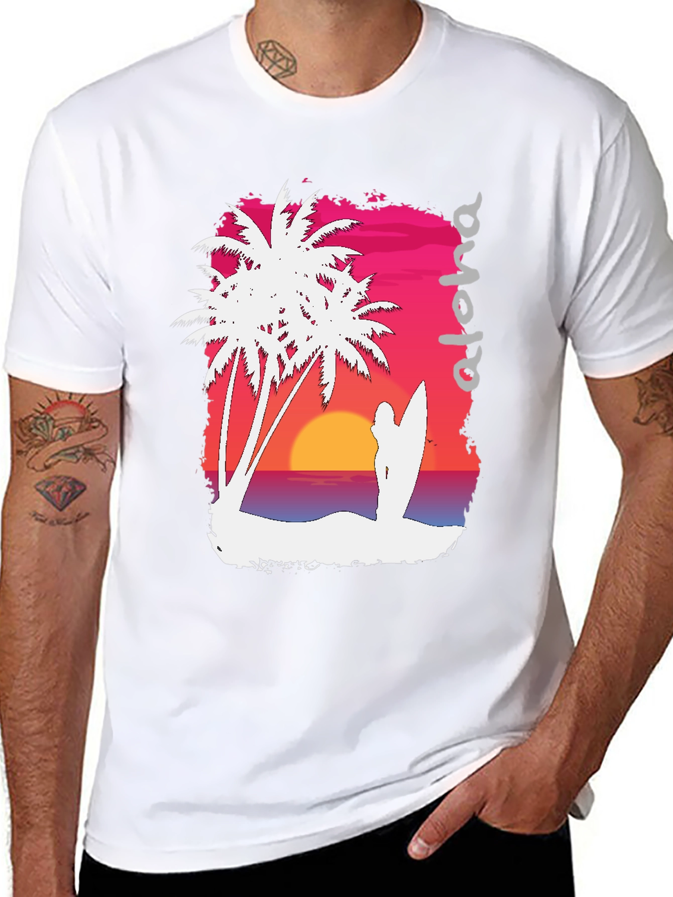 Aloha Sunset Graphic Tee - Tropical Vibe