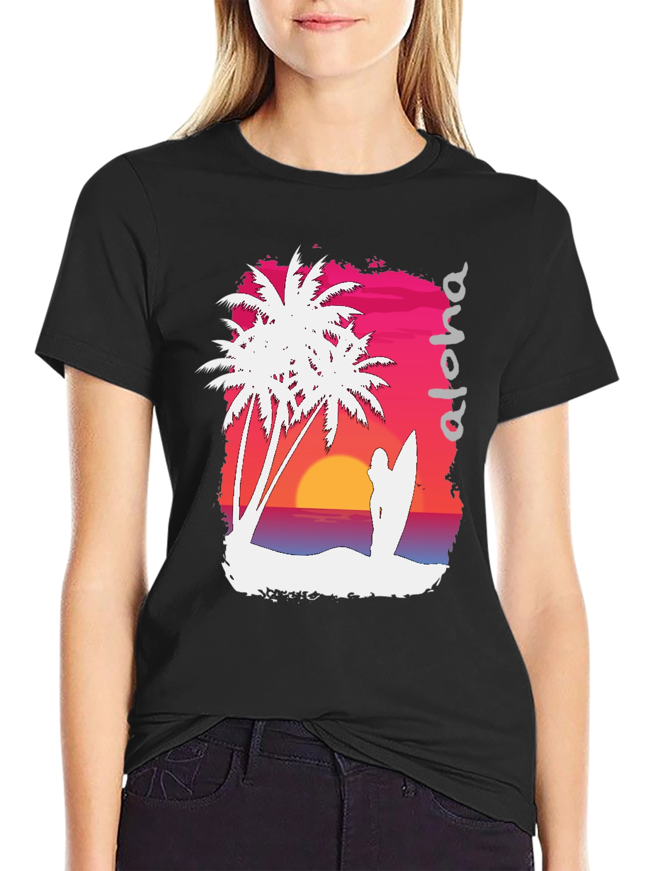Aloha Sunset Graphic Tee - Tropical Vibe