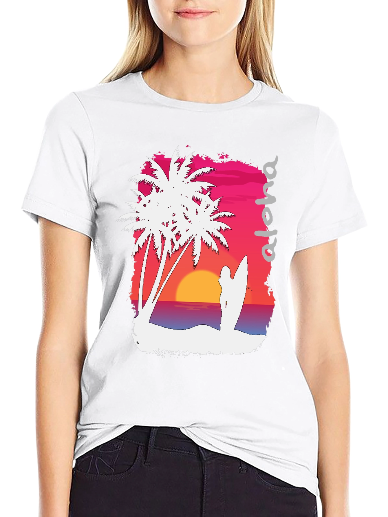 Aloha Sunset Graphic Tee - Tropical Vibe