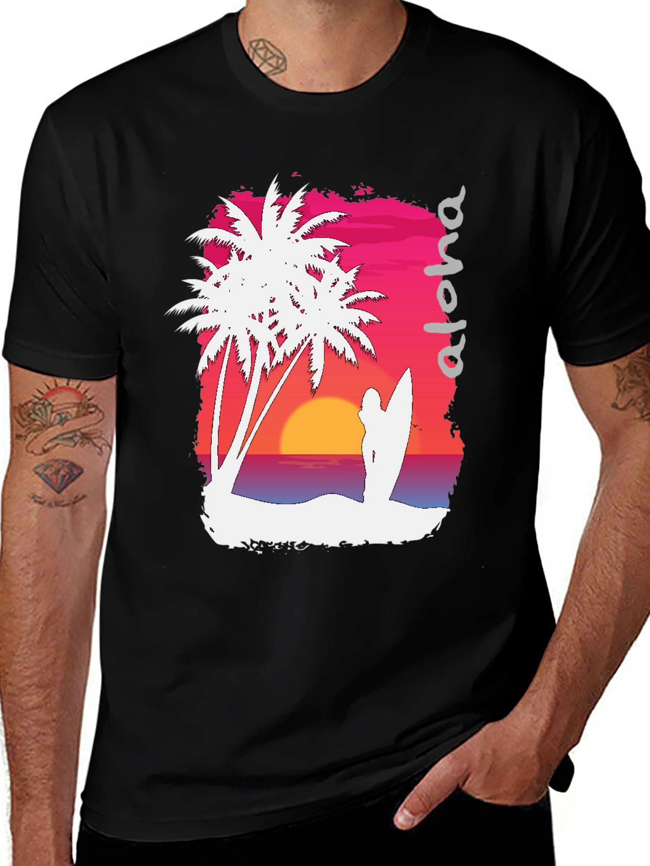Aloha Sunset Graphic Tee - Tropical Vibe