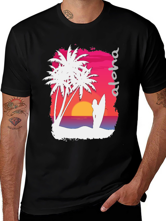 Aloha Sunset Graphic Tee - Tropical Vibe