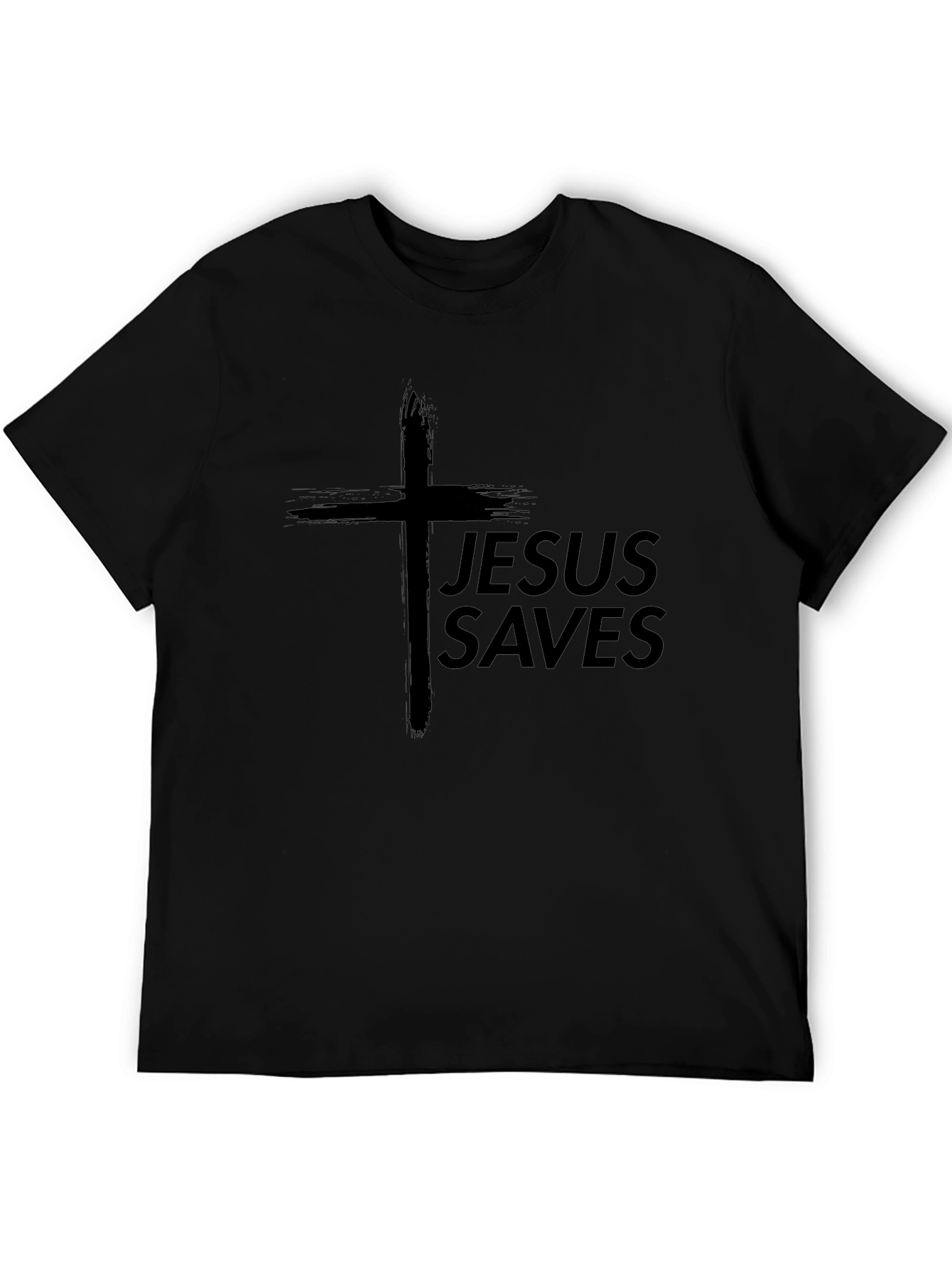 Jesus Saves Black T-Shirt - Religious Graphic Tee