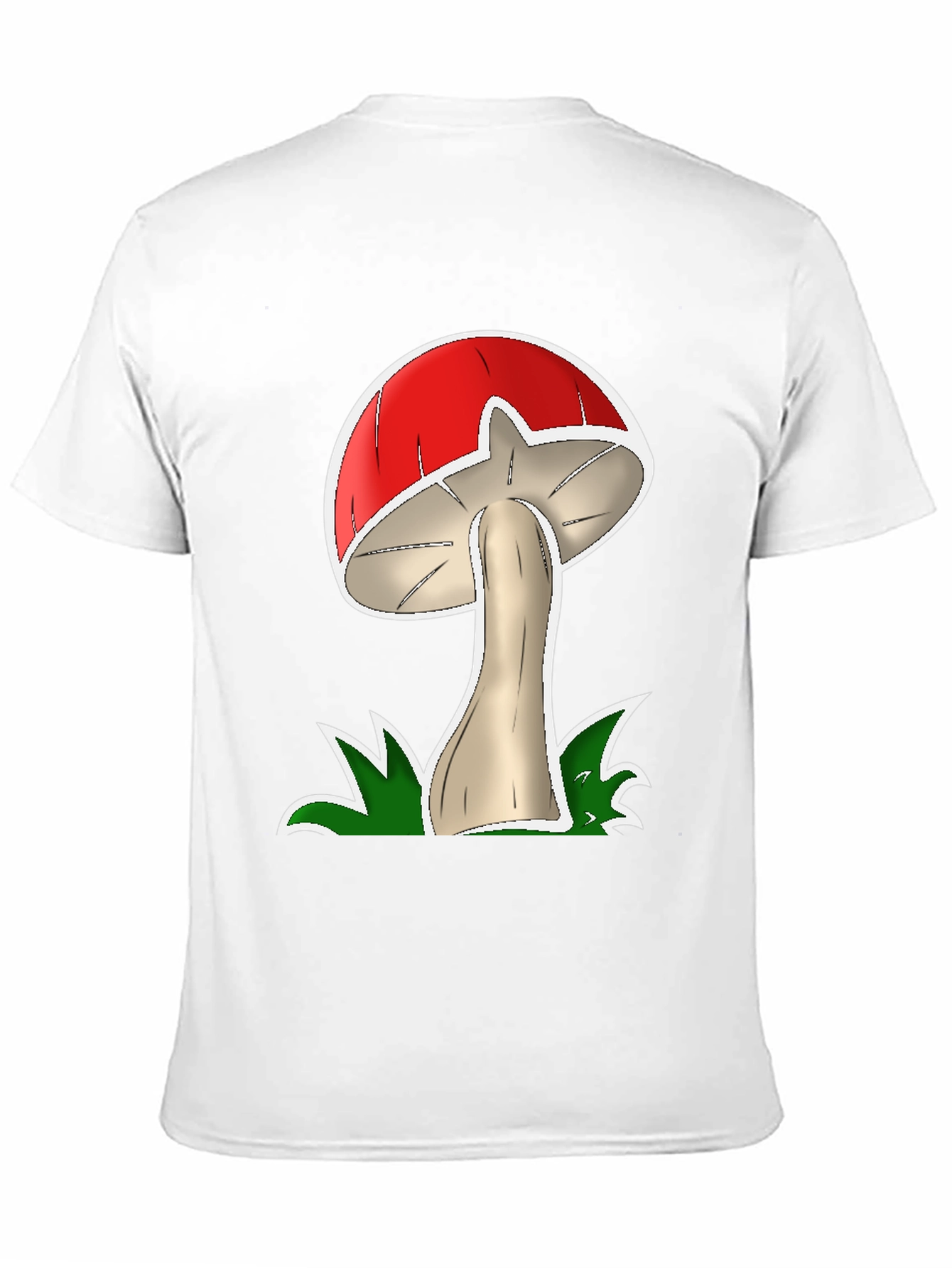 Mushroom Graphic Tee - Casual Black Cotton T-Shirt