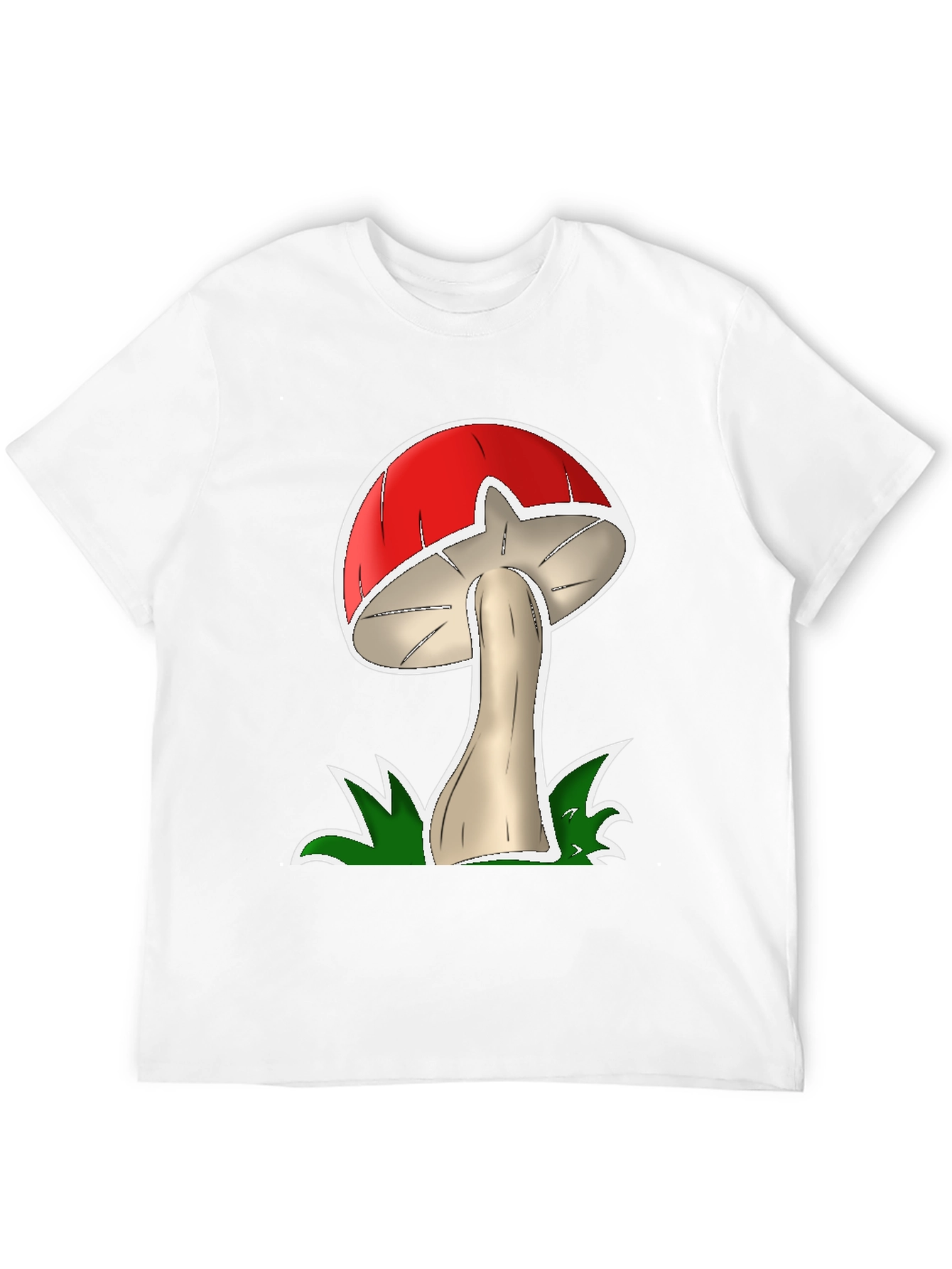 Mushroom Graphic Tee - Casual Black Cotton T-Shirt