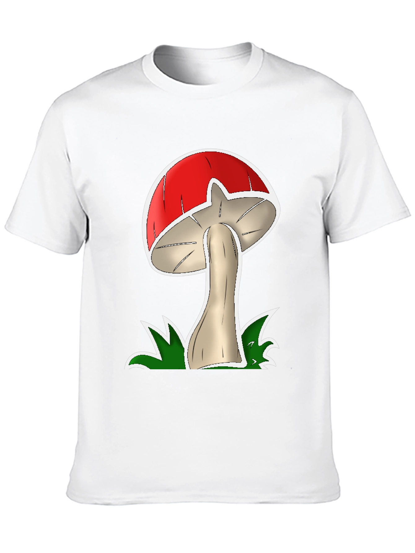 Mushroom Graphic Tee - Casual Black Cotton T-Shirt
