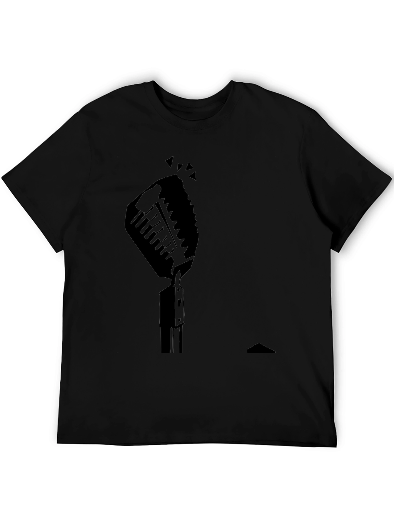Retro Microphone Black Graphic Tee