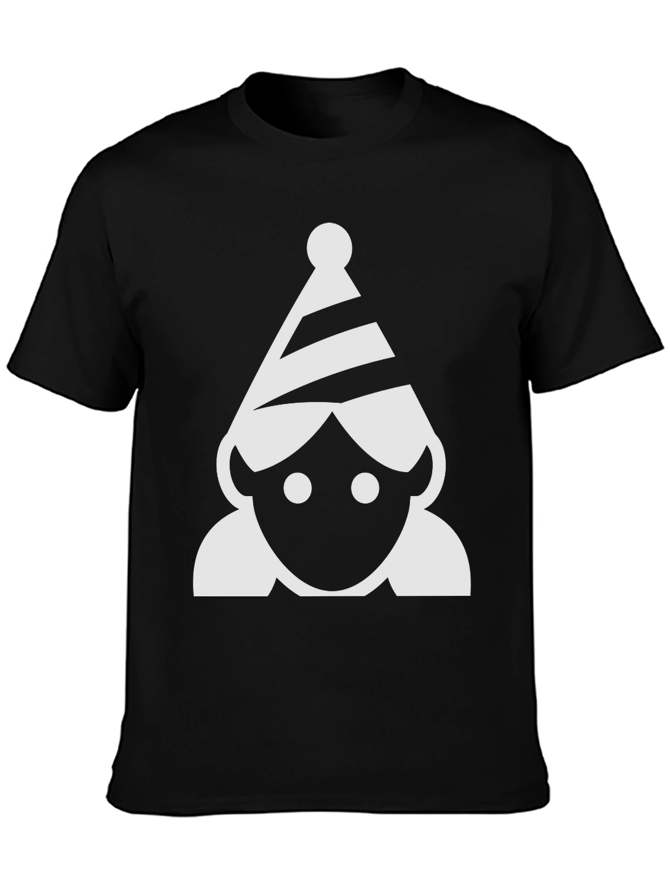 Party Time Tee: Fun Cartoon Graphic Black T-Shirt