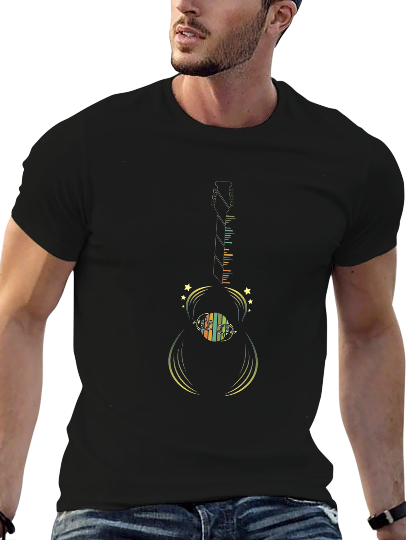 Retro Guitar Record Player T-Shirt