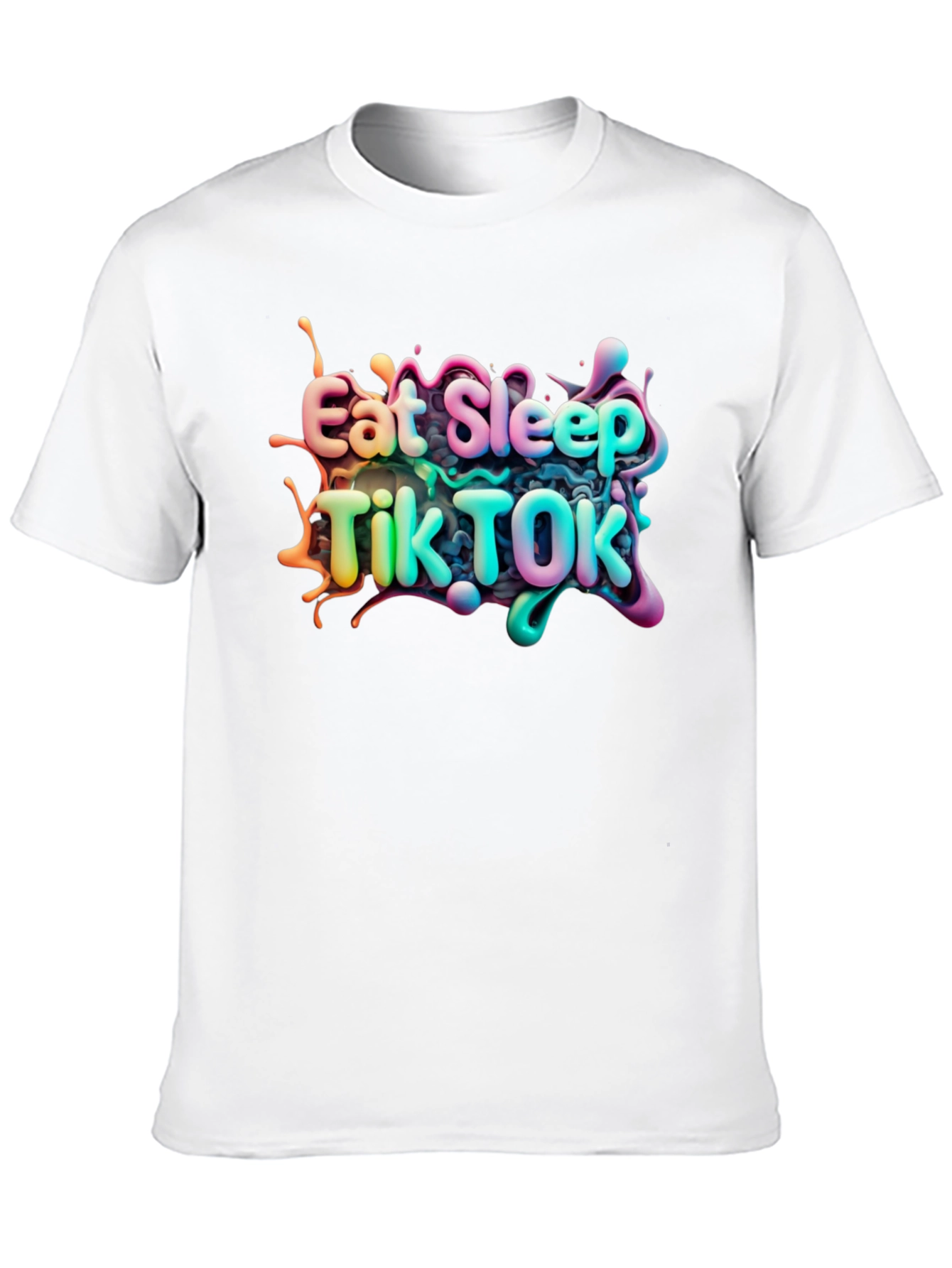 Eat Sleep TikTok T-Shirt Black Crew Neck Unisex