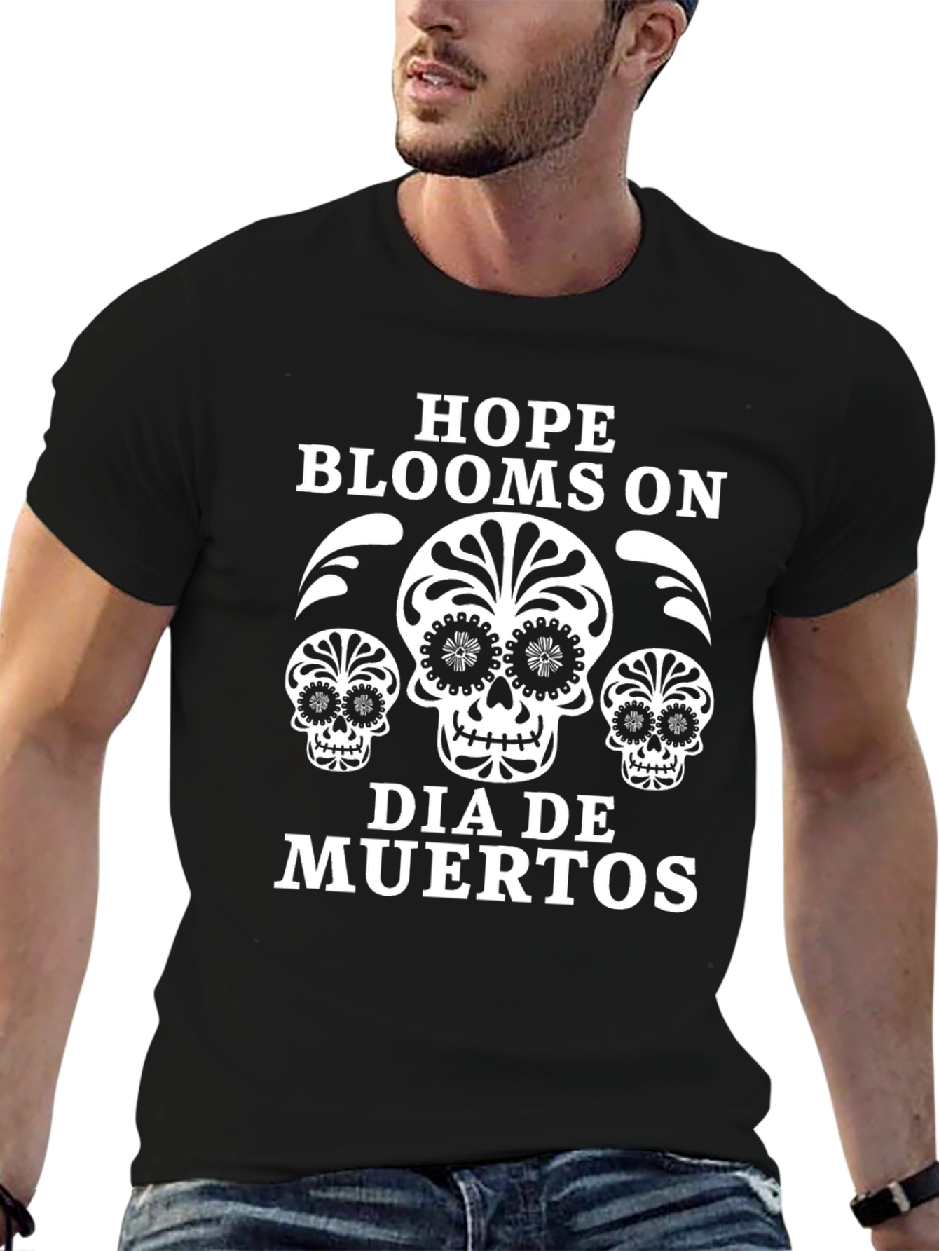 Dia de Muertos Skull T-Shirt - Hope Blooms