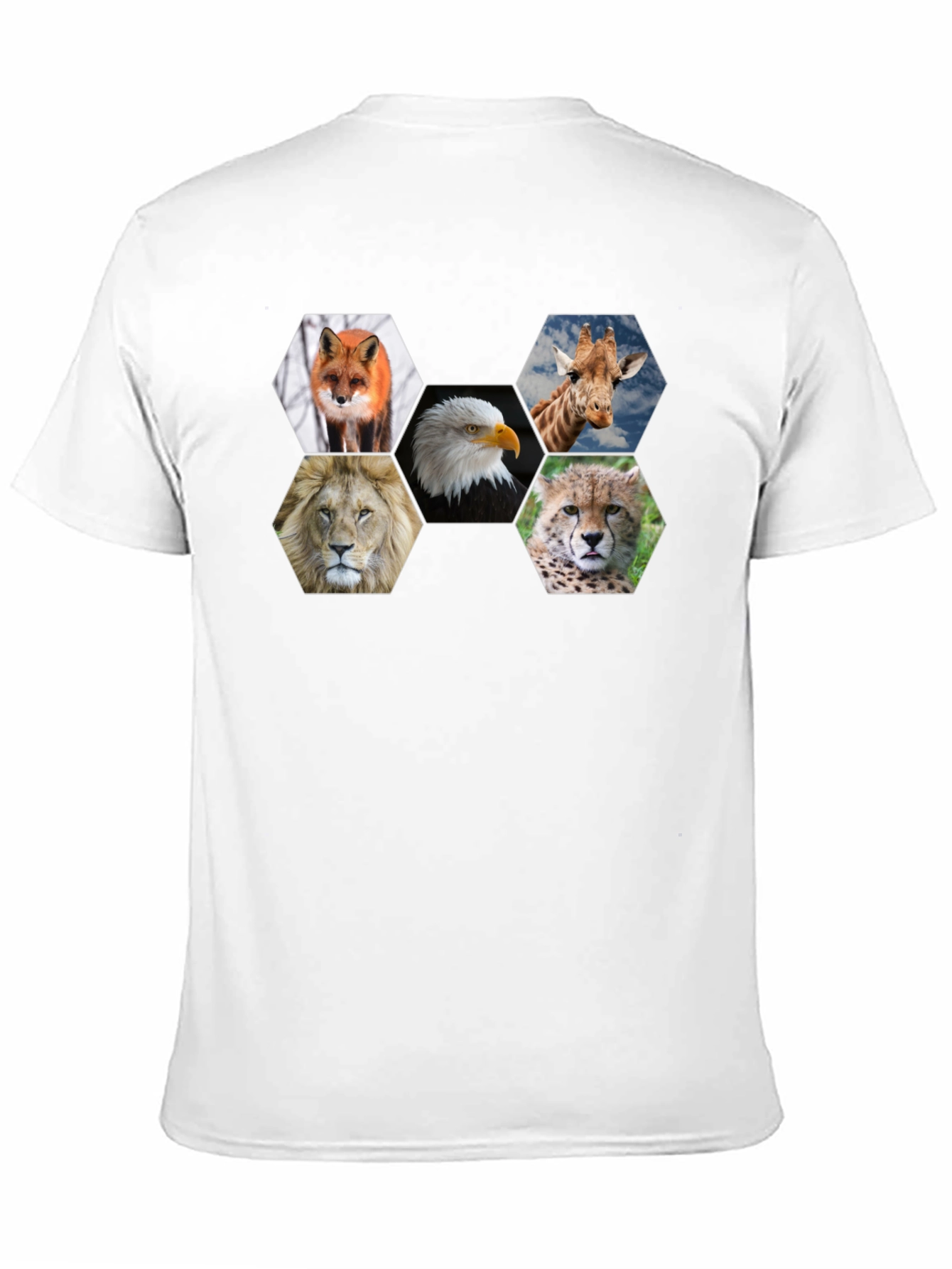 Animal Hexagon Graphic Print Crew Neck T-Shirt