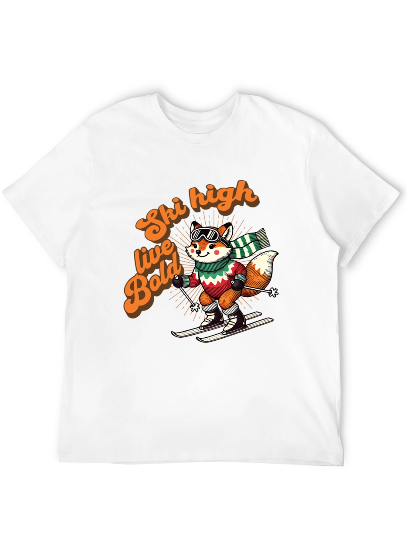 Ski High Live Bold Fox Graphic T-Shirt