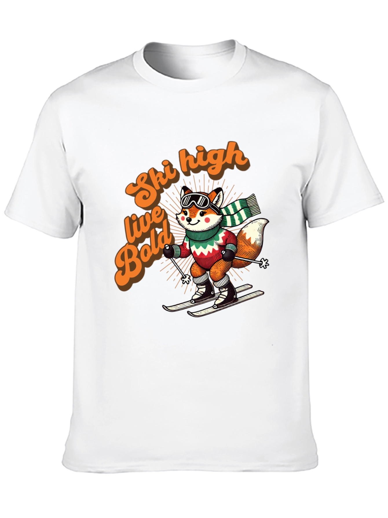 Ski High Live Bold Fox Graphic T-Shirt