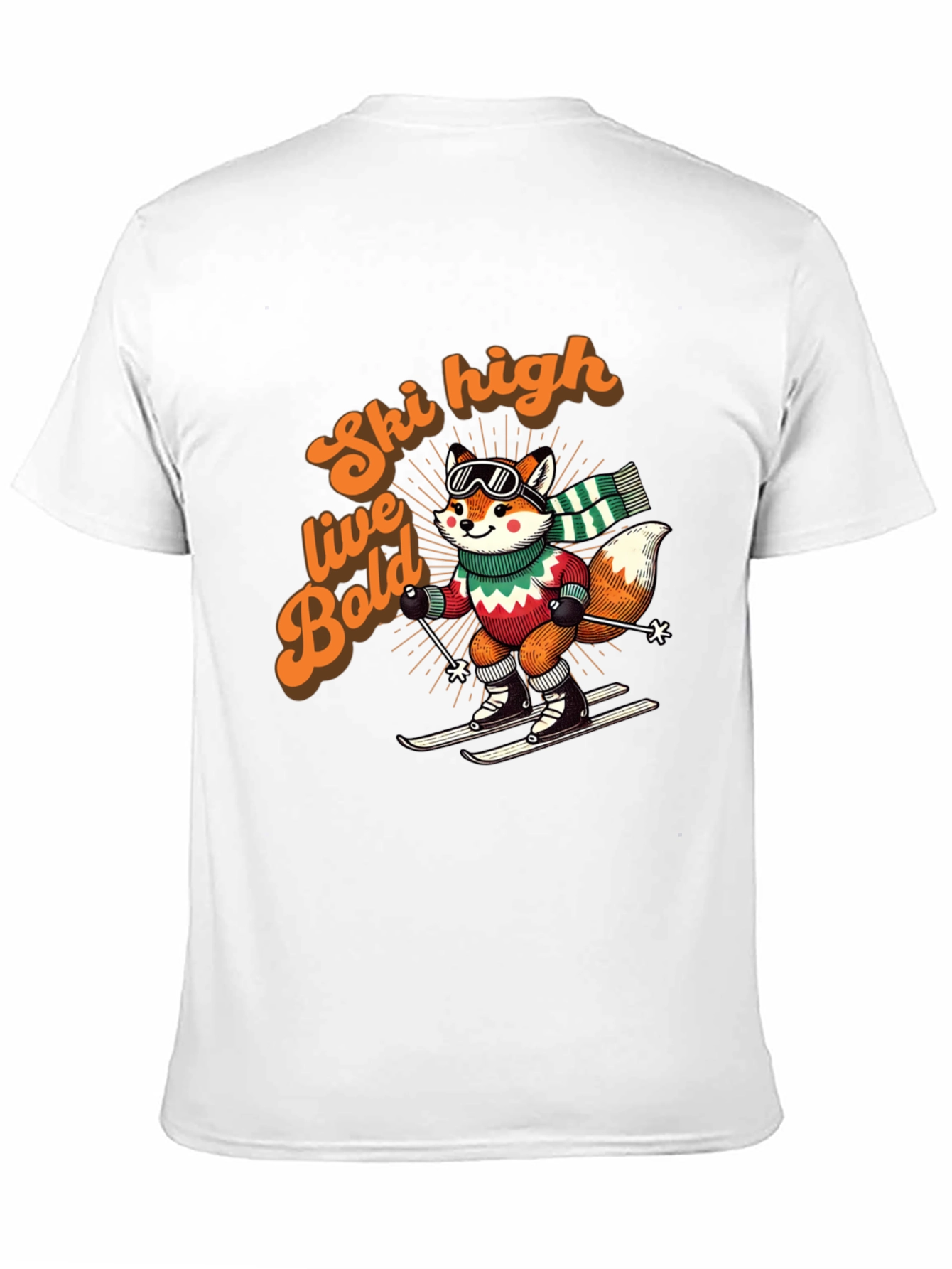 Ski High Live Bold Fox Graphic T-Shirt