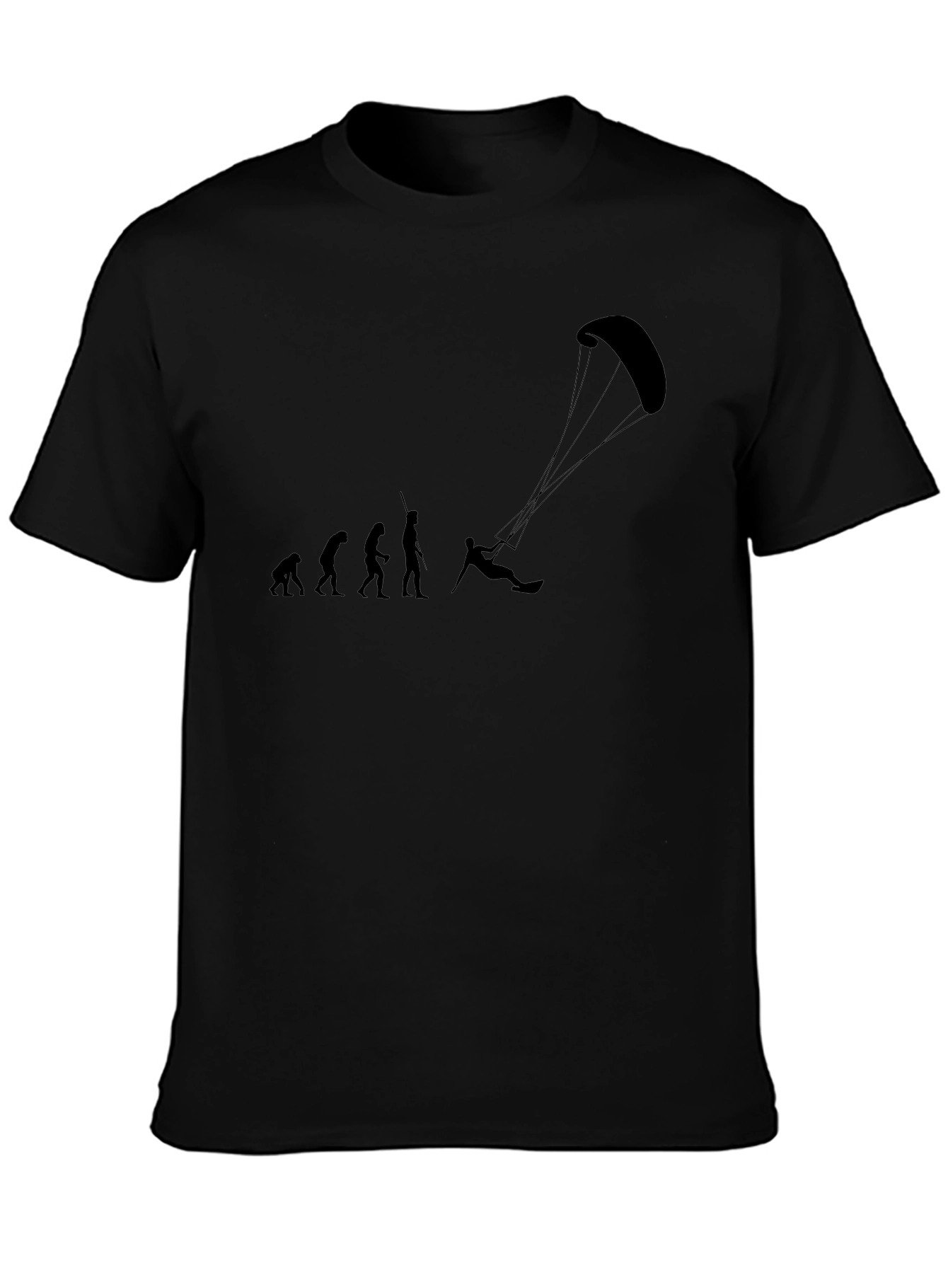 Evolution of Kitesurfing Black T-Shirt
