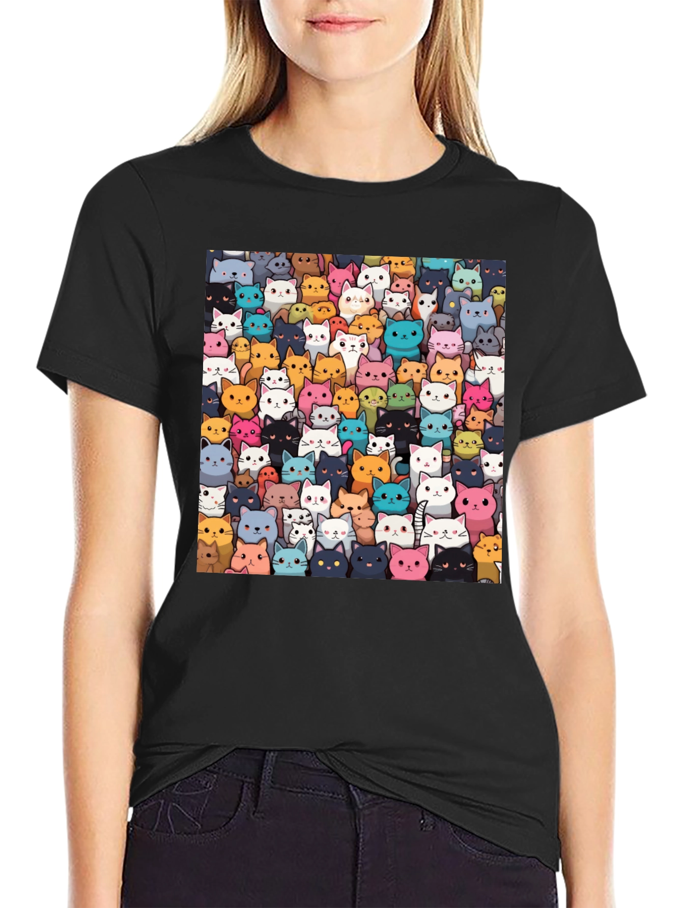 Cartoon Cats T-Shirt - Fun Graphic Tee