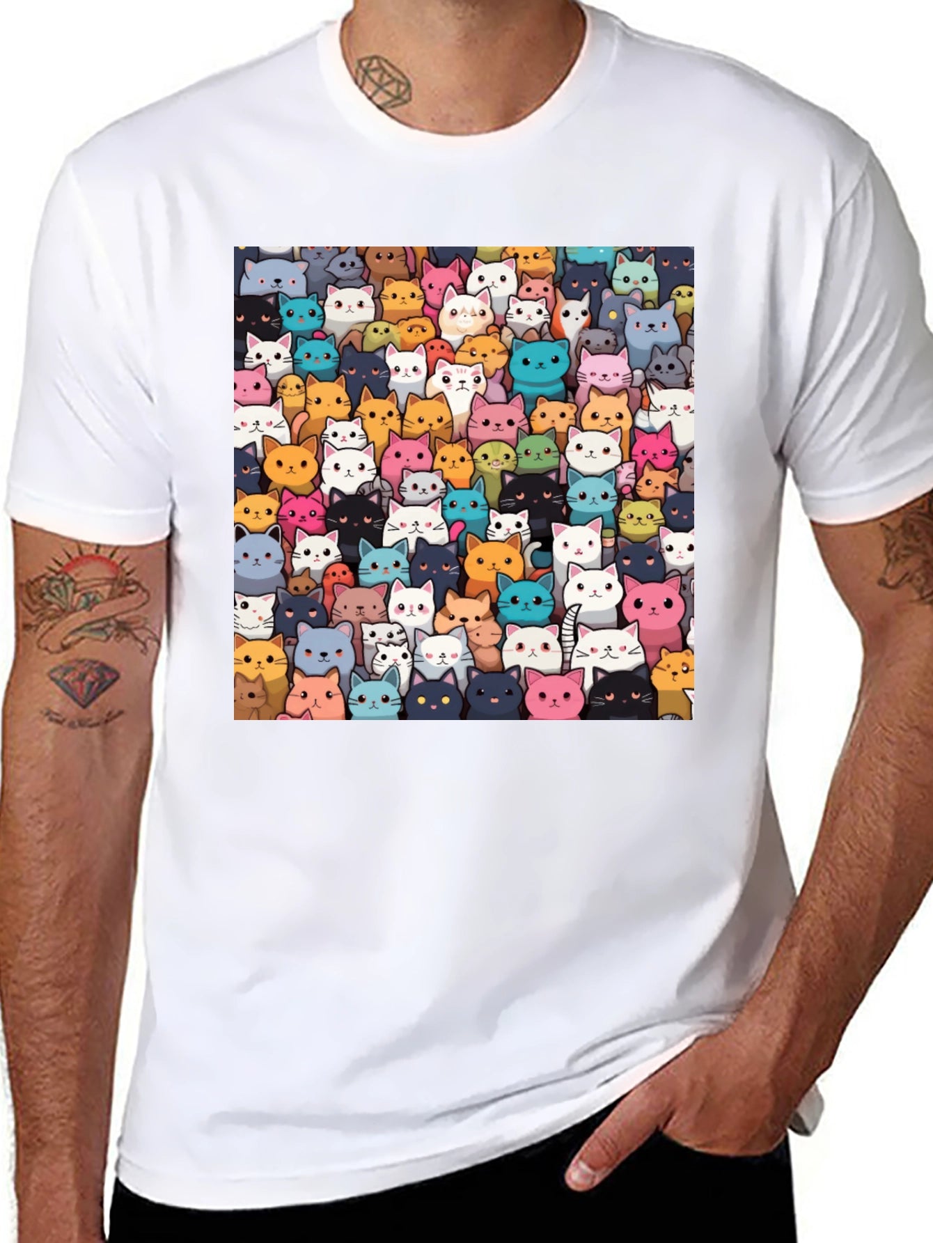 Cartoon Cats T-Shirt - Fun Graphic Tee