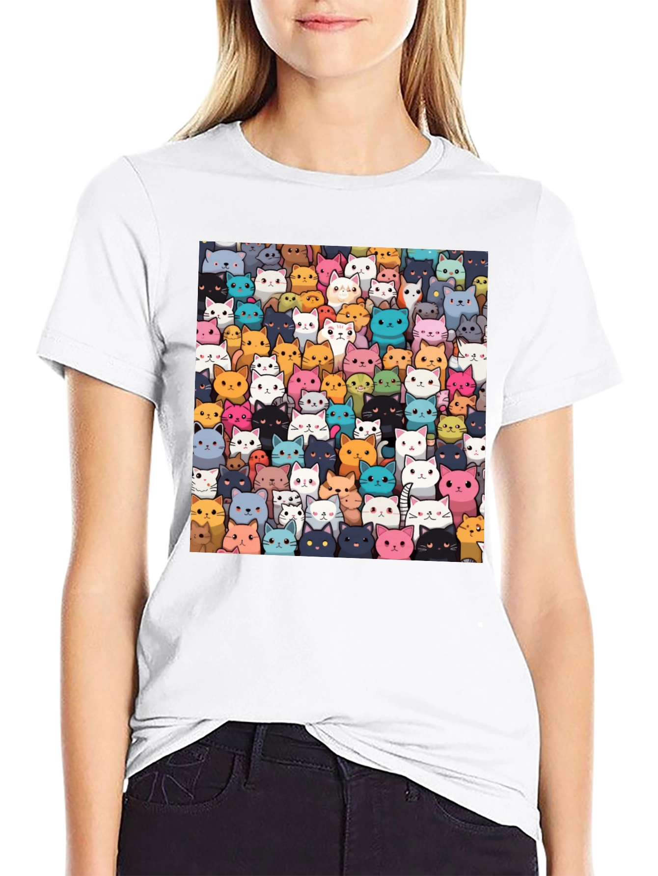 Cartoon Cats T-Shirt - Fun Graphic Tee