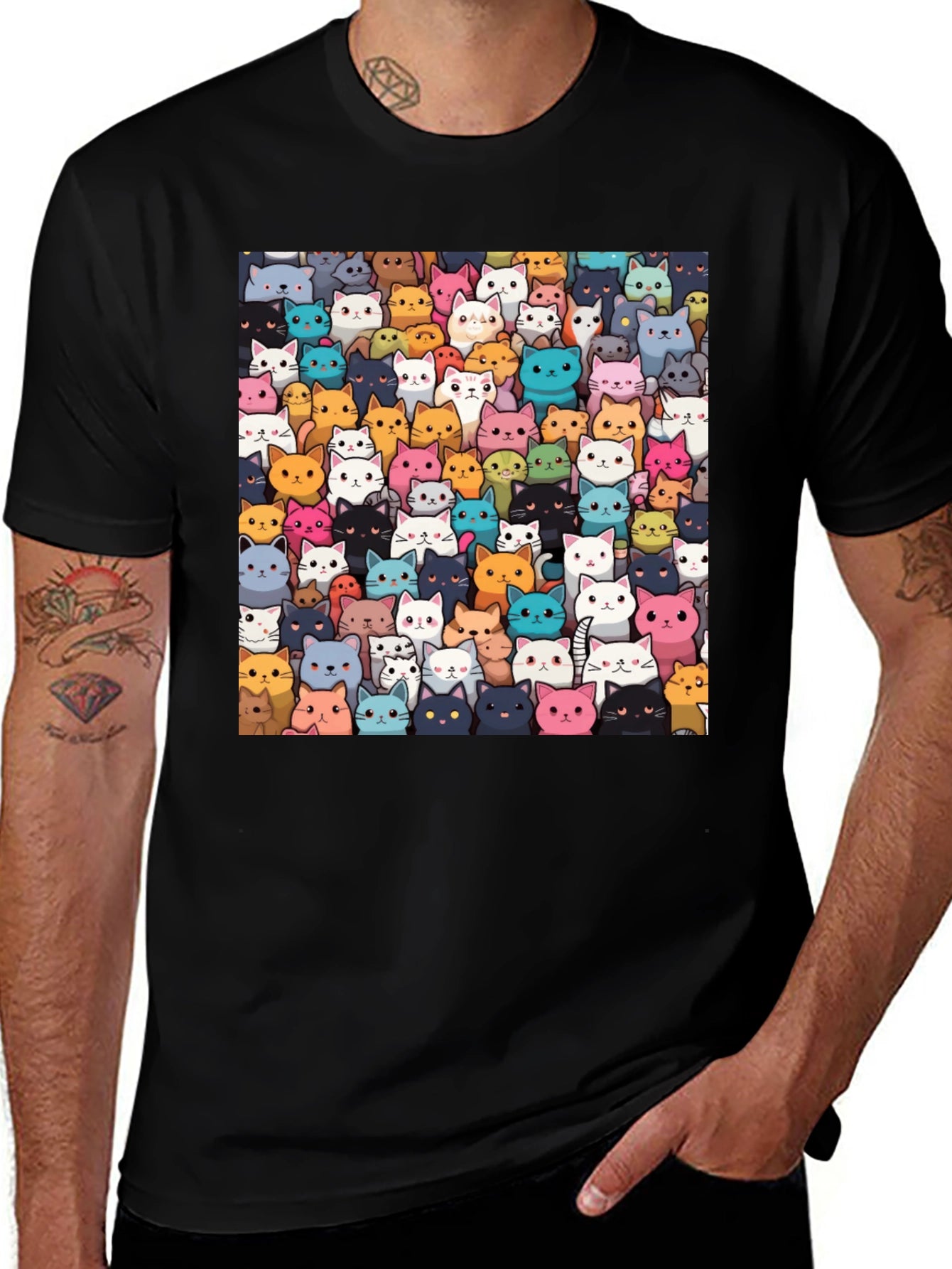 Cartoon Cats T-Shirt - Fun Graphic Tee