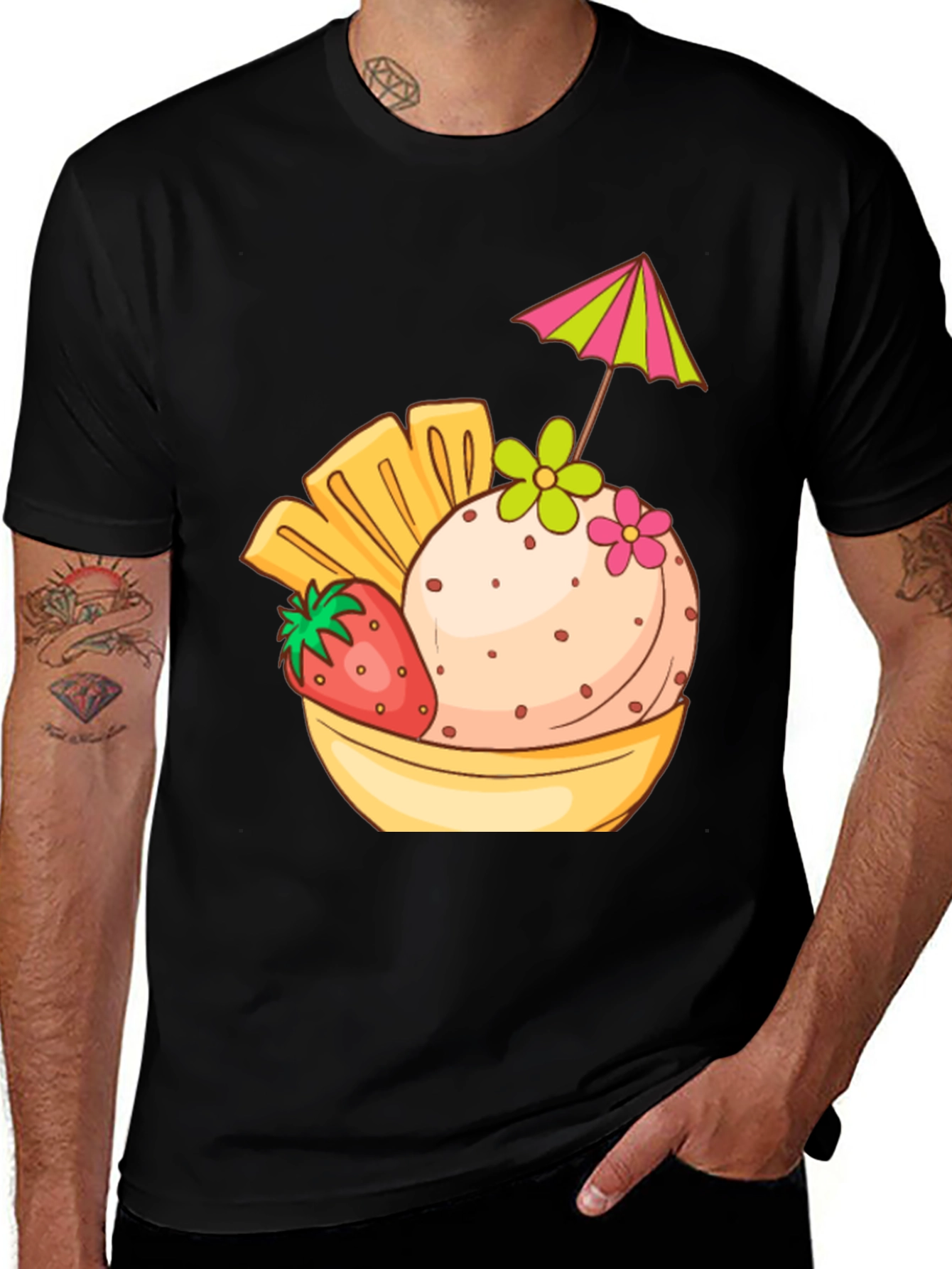 Tropical Fruit Ice Cream T-Shirt - Summer Vibes!