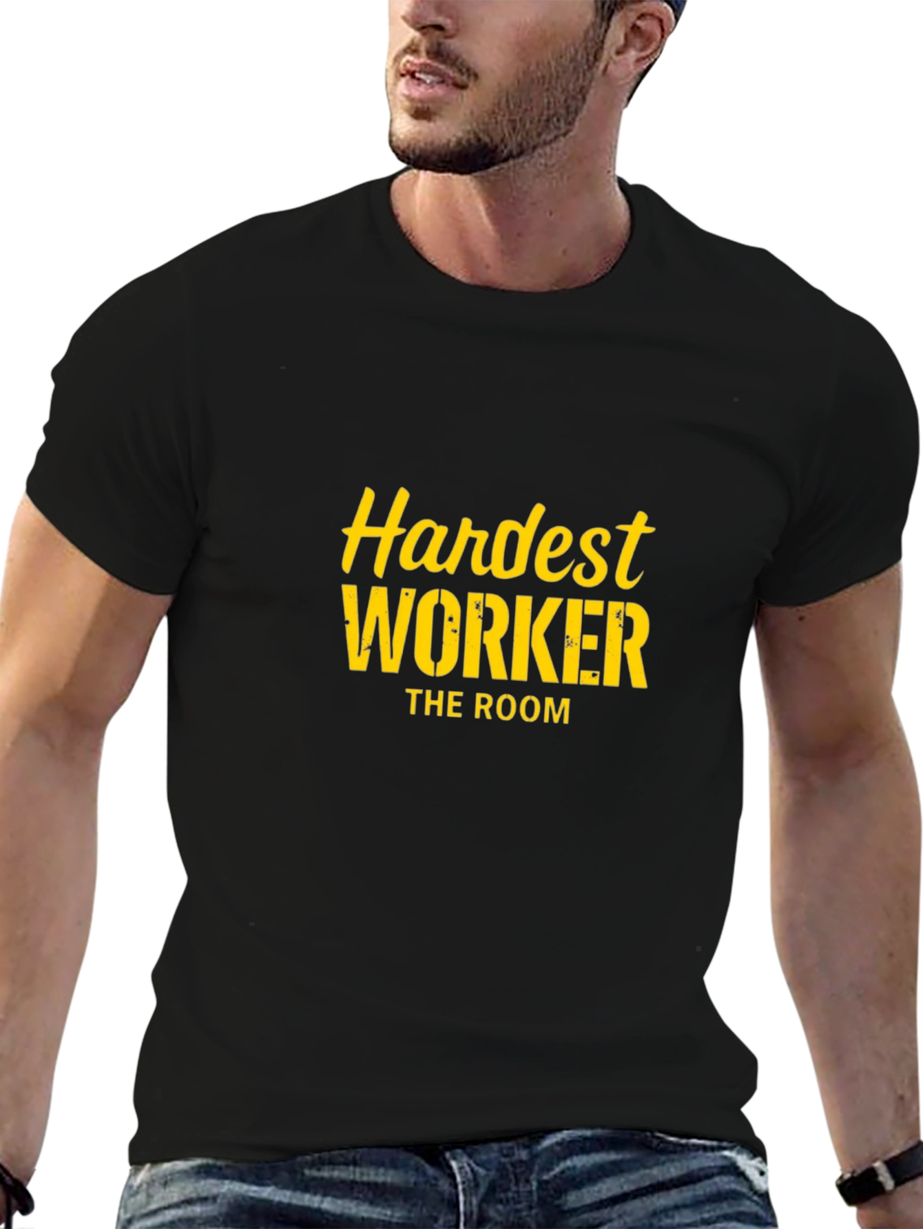 Hardest Worker T-Shirt: Black Graphic Tee