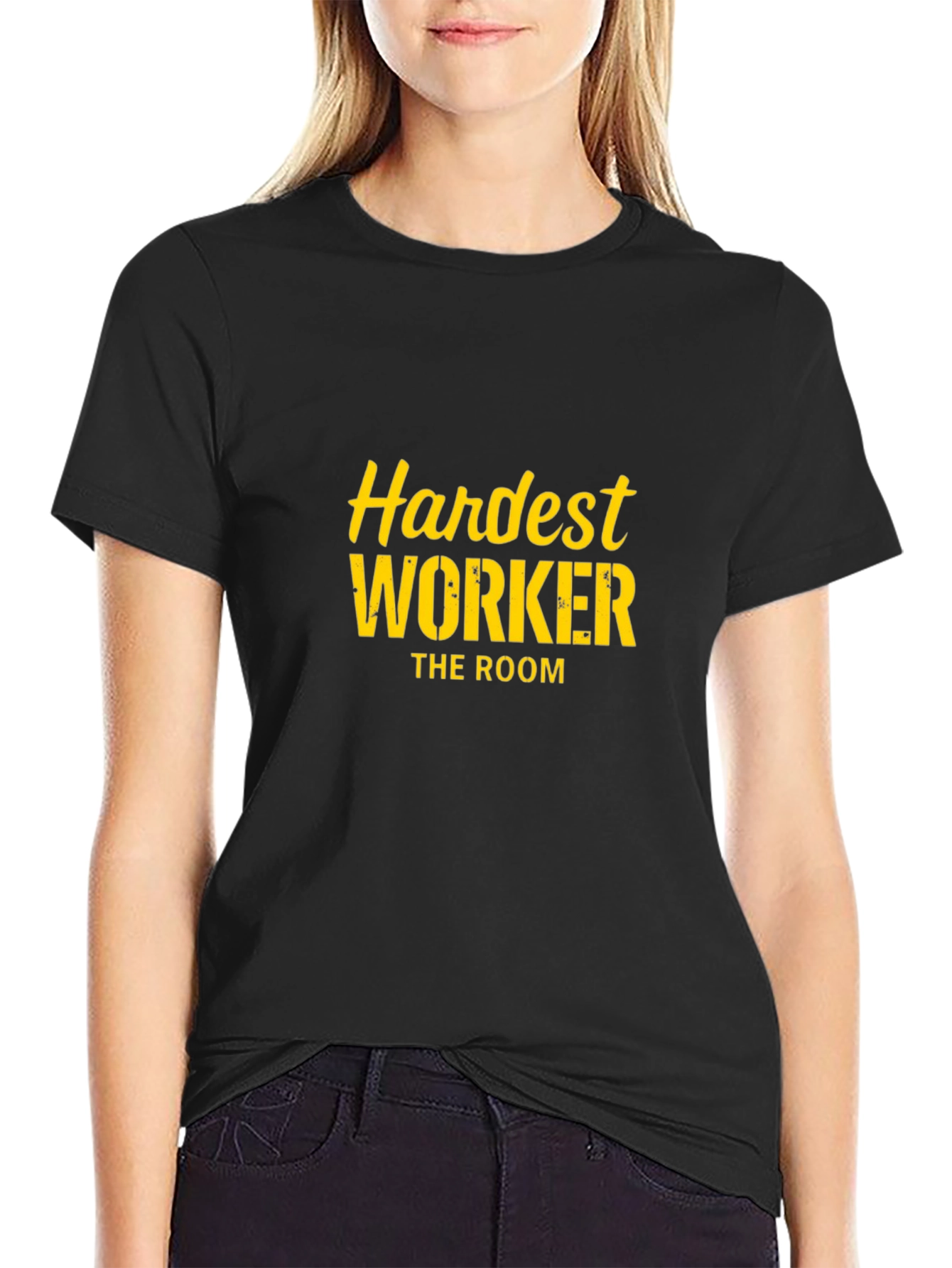 Hardest Worker T-Shirt: Black Graphic Tee