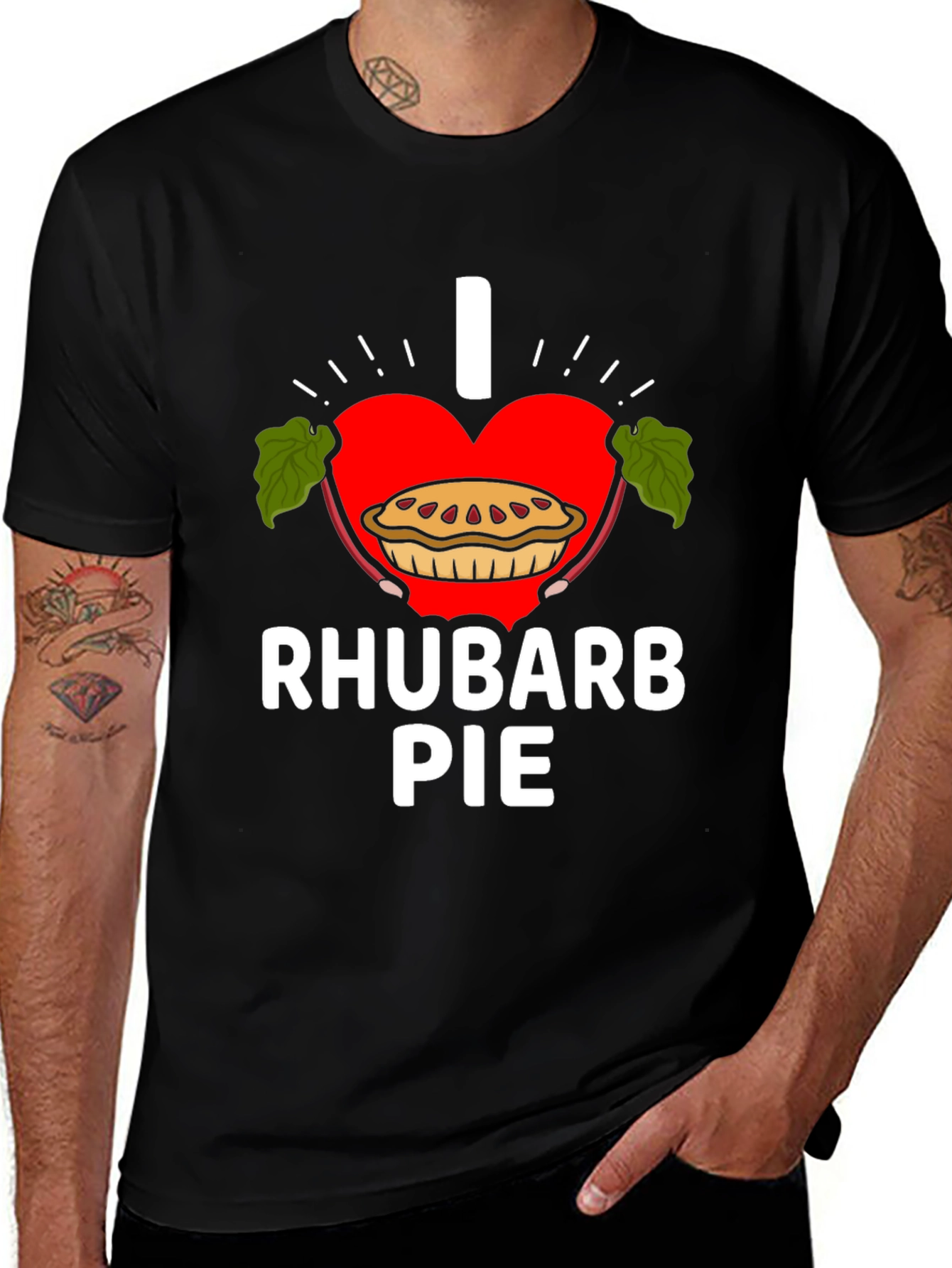 I Love Rhubarb Pie Graphic Tee Shirt