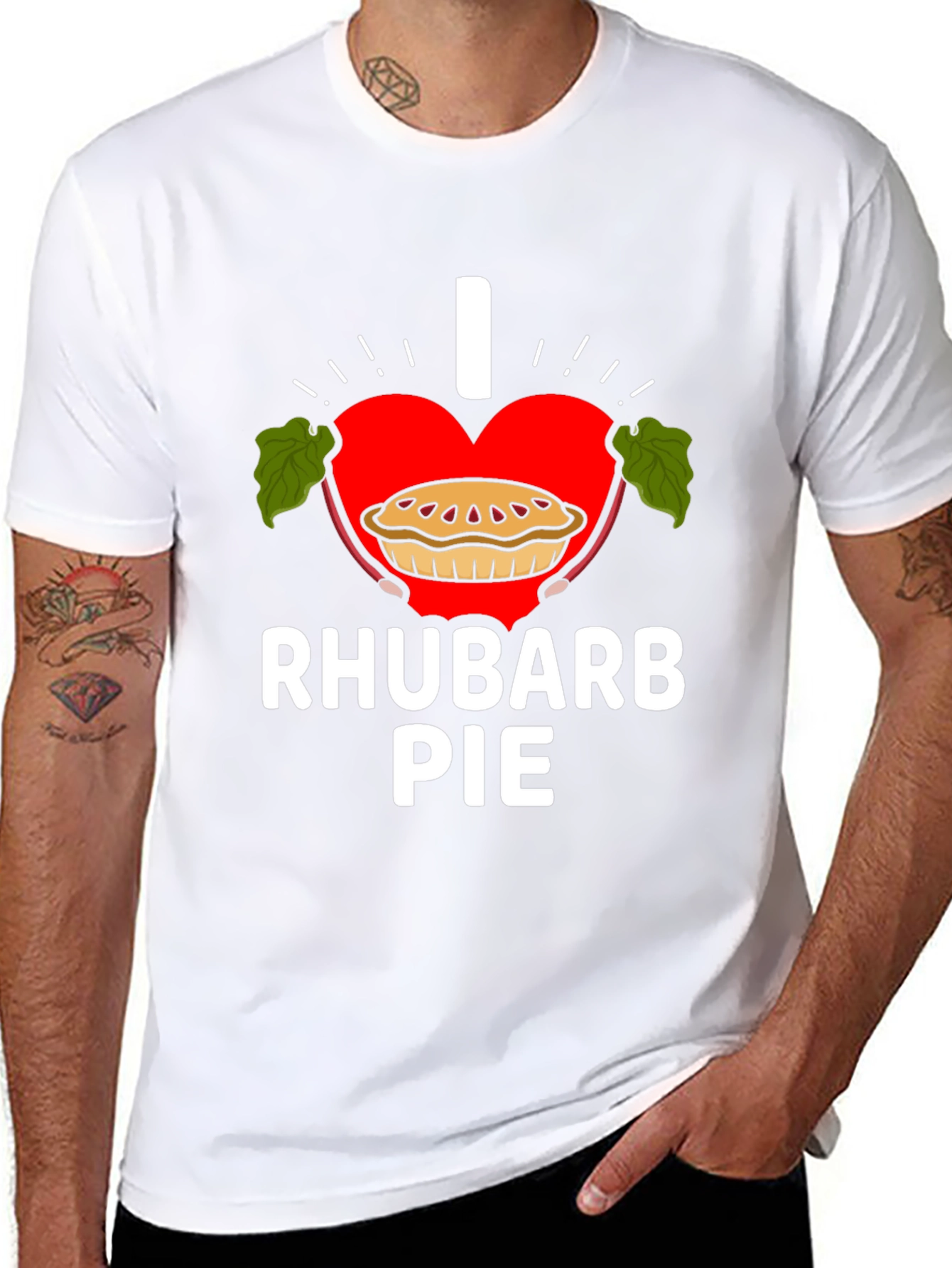 I Love Rhubarb Pie Graphic Tee Shirt
