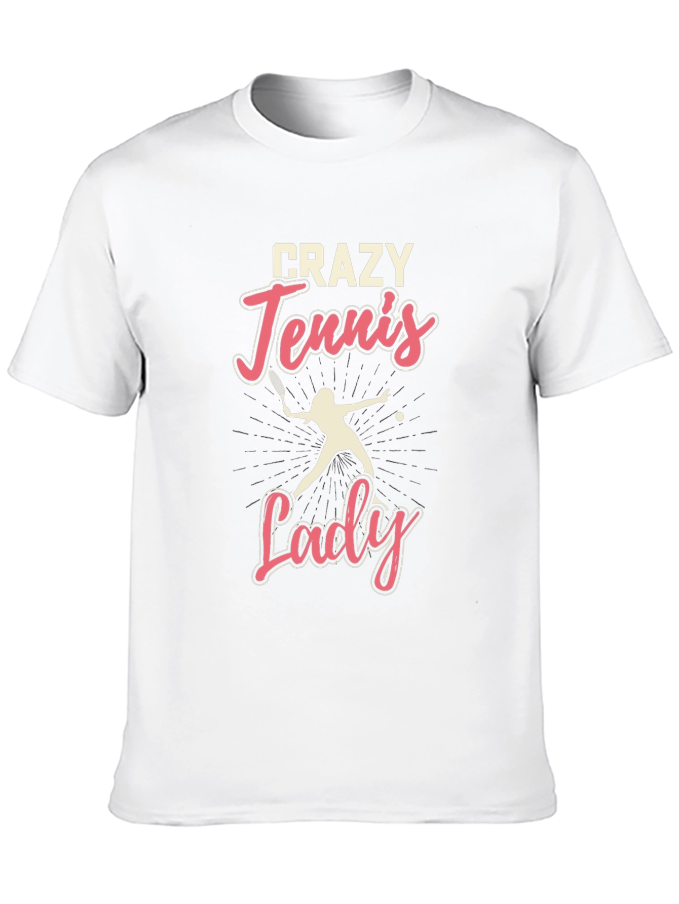 Crazy Tennis Lady Graphic Tee - Unisex Black T-Shirt